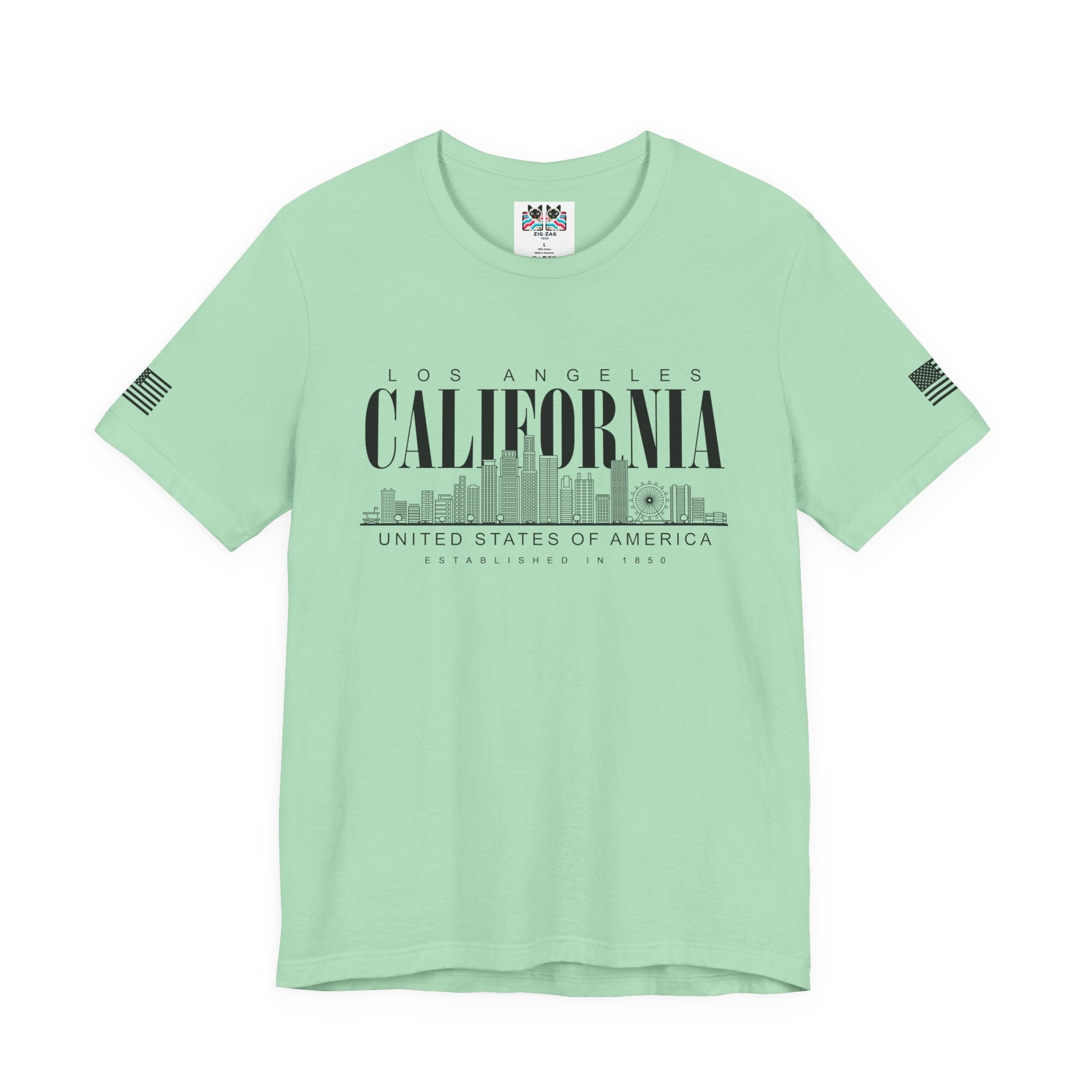 Los Angeles California USA Established 1850 T-Shirt – Clean Skyline Graphic Tee