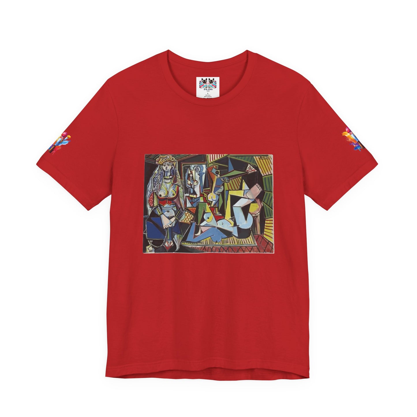 Cubist Masterpiece Art T-Shirt – Geometric Abstract Figures Modernist Painting Graphic Tee