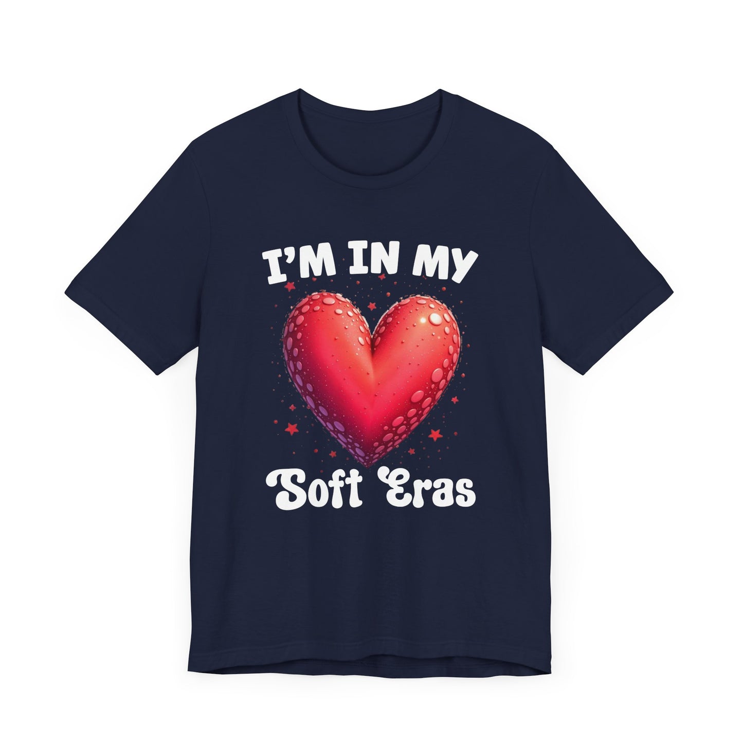 I'm In My Soft Eras – Embossed Red Heart & Star Accents Graphic T-Shirt