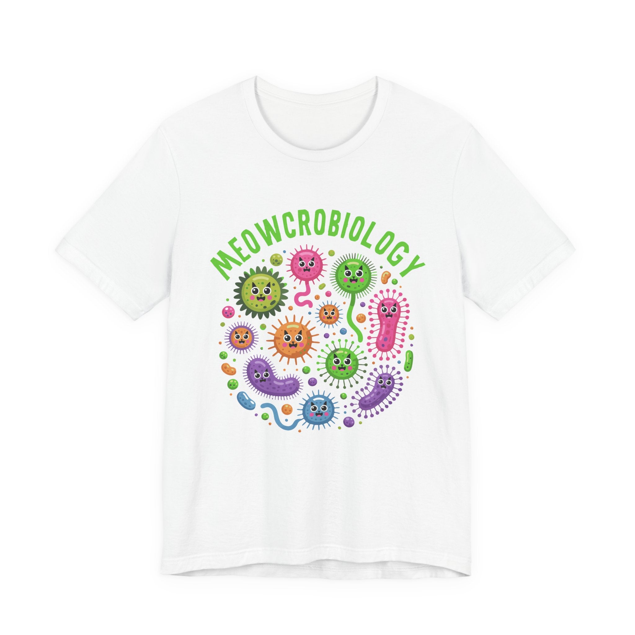 Science Biology Meowcrobiology Tshirt – Cat-Faced Microorganisms Science Pun