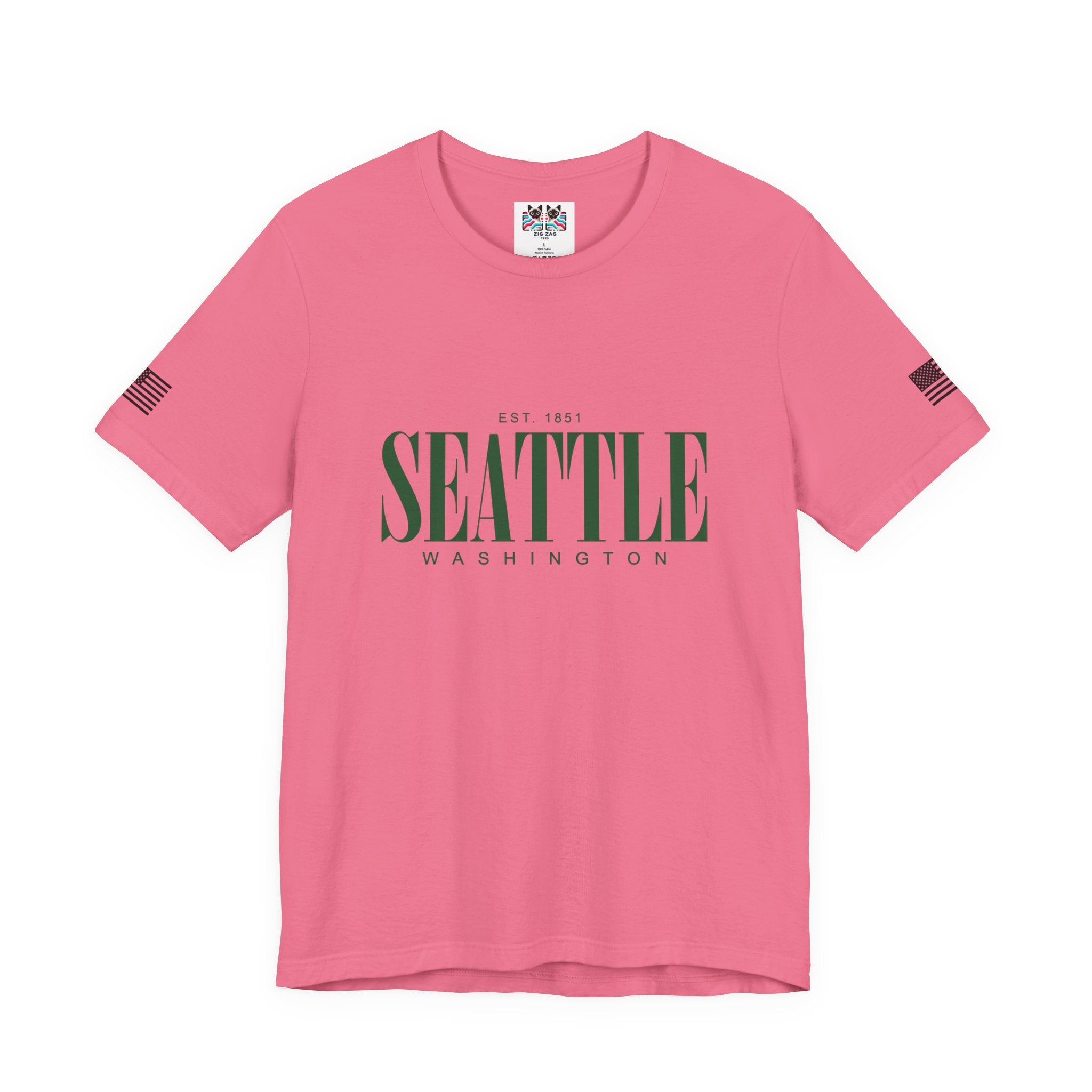 Seattle Washington EST 1851 Bold Serif Typography T-Shirt | Seattle Pride Tee | Minimalist Pacific Northwest Shirt