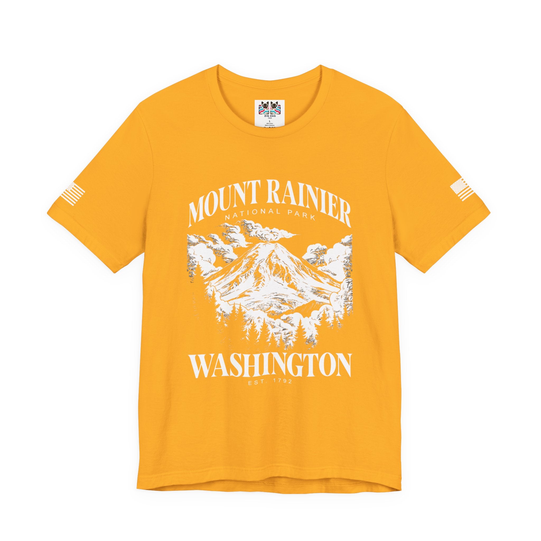 Mount Rainier National Park Washington EST 1792 Graphic T-Shirt | Pacific Northwest Hiking Tee | PNW Mountain Shirt
