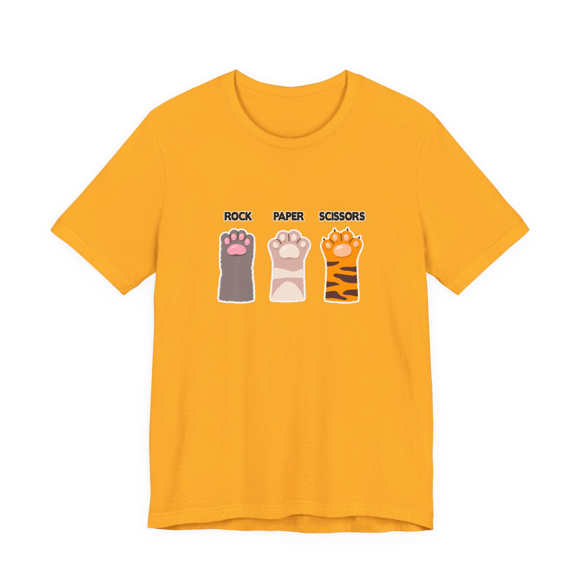 Rock Paper Scissors Cat Paw Tshirt Funny Feline Game Design