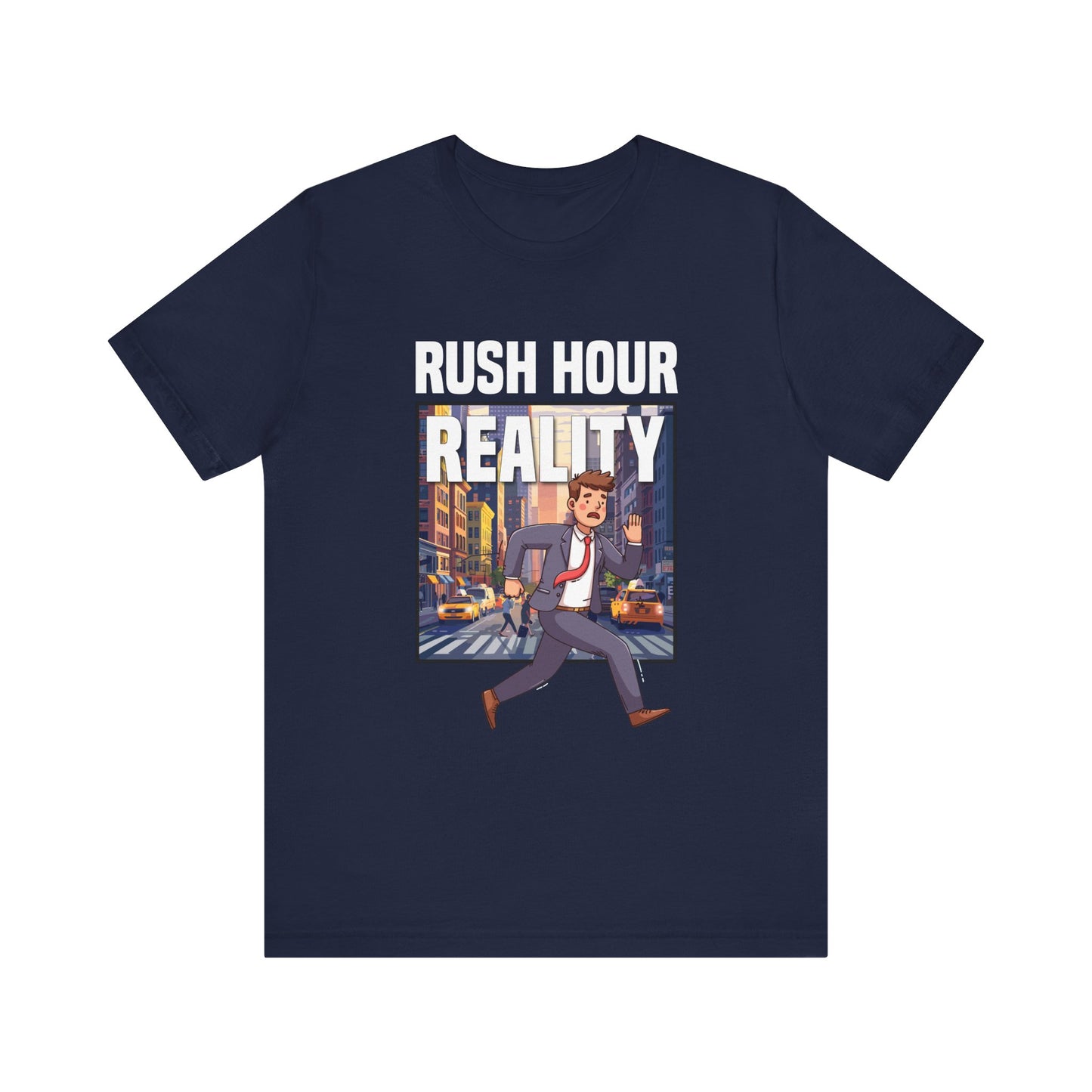 Rush Hour Reality Urban Commute Graphic Tee for City Warriors Navigating Chaos Hustle and Subway Stops Like Daily Champions