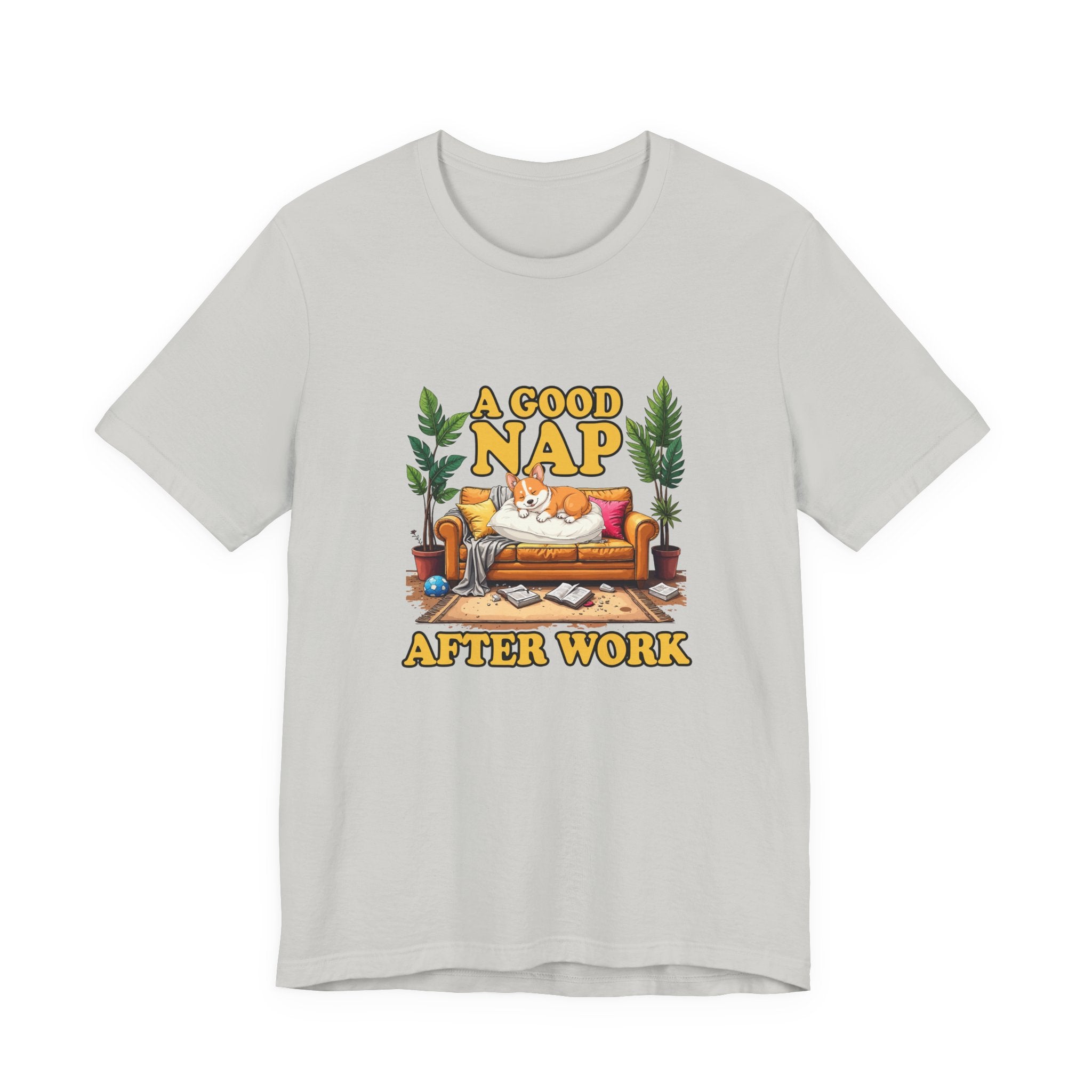A Good Nap After Work – Sleeping Dog on Sofa Graphic T-Shirt