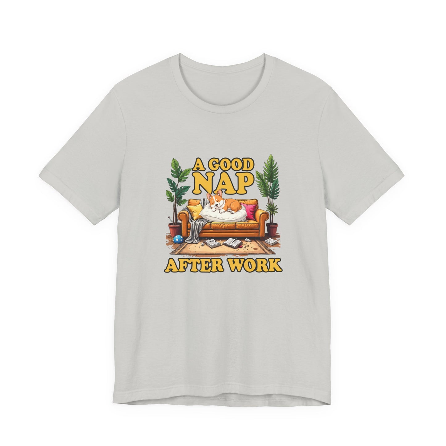 A Good Nap After Work – Sleeping Dog on Sofa Graphic T-Shirt