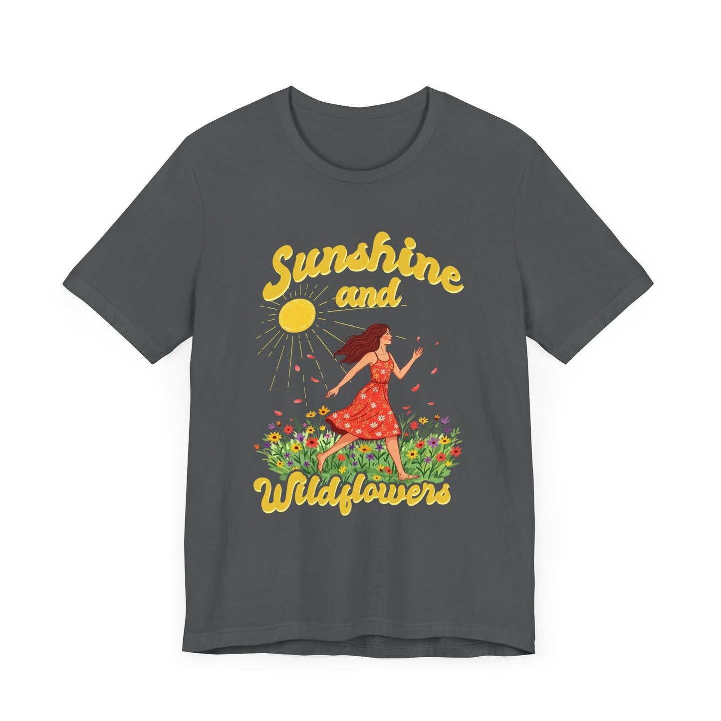 Sunshine and Wildflowers Tee, Nature Mood Shirt, Earth Lover Top, Boho Bloom Graphic Tee, Spring Sunshine Gift Shirt