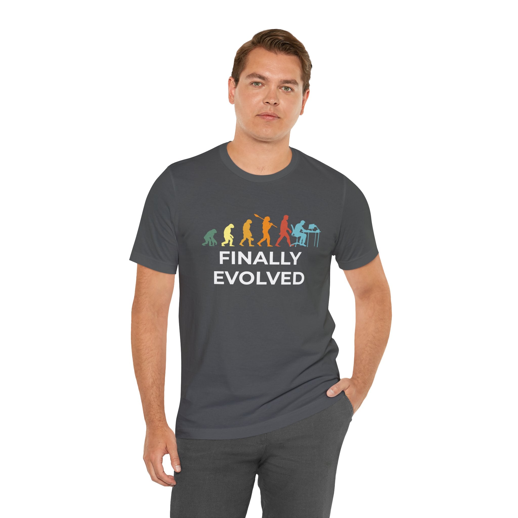 Custom T-Shirt - Evolution of Man to Computer User T-Shirt
