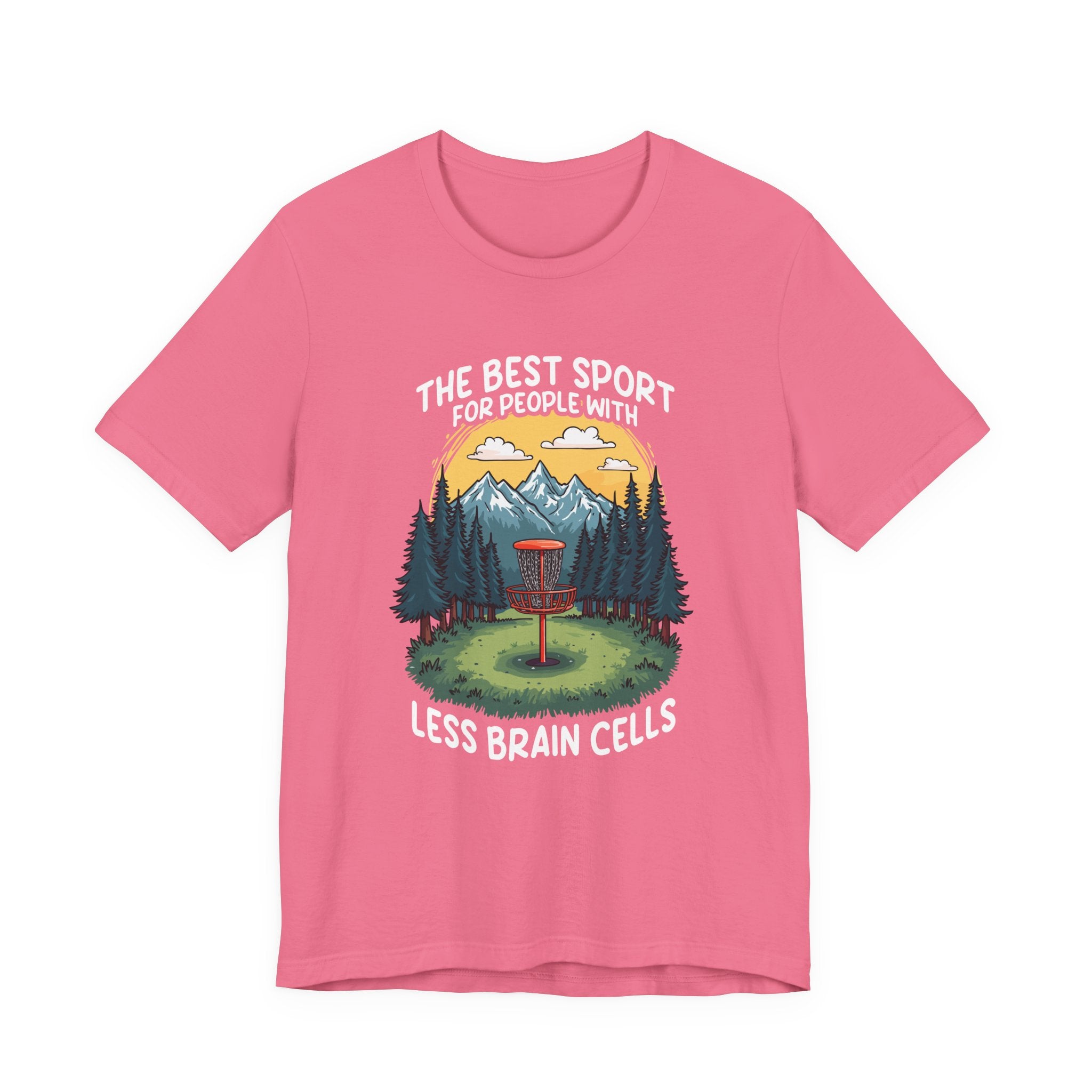 Best Sport for People with Less Brain Cells Tshirt – Funny Disc Golf Mountain Scene