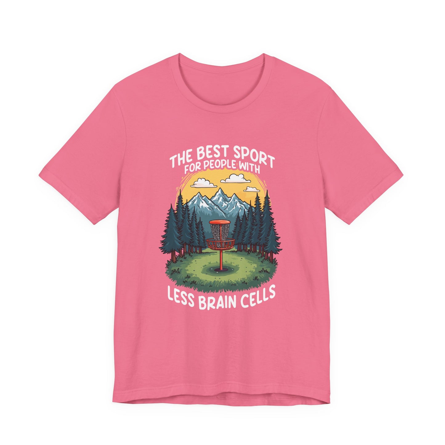 Best Sport for People with Less Brain Cells Tshirt – Funny Disc Golf Mountain Scene