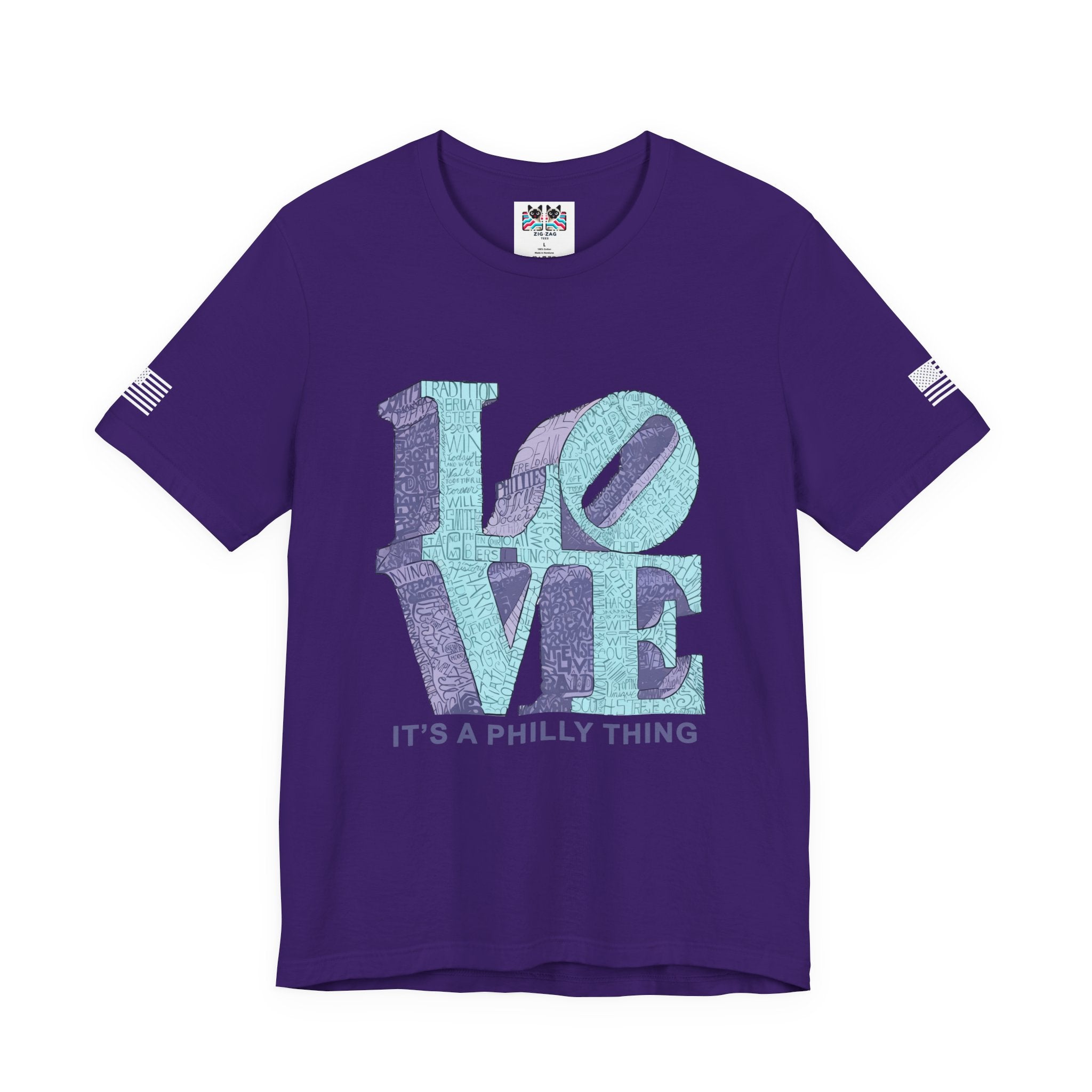 Love It's a Philly Thing T-Shirt – LOVE Sculpture Word Art Graphic Tee Philadelphia
