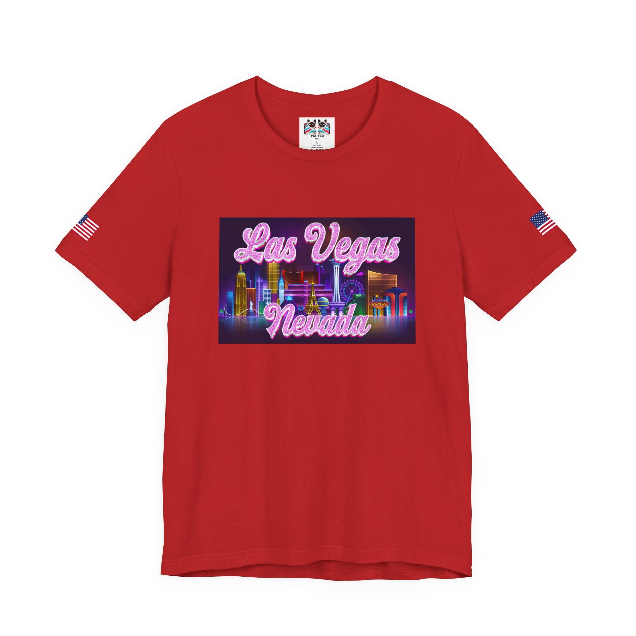 Las Vegas Nevada Neon Skyline T-Shirt – Glowing Strip Night Scene Souvenir Tee