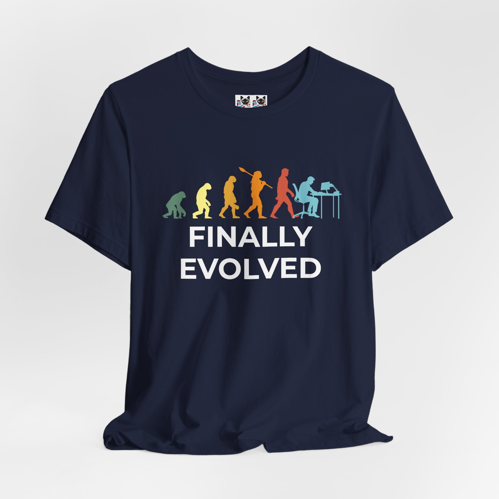 Custom T-Shirt - Evolution of Man to Computer User T-Shirt