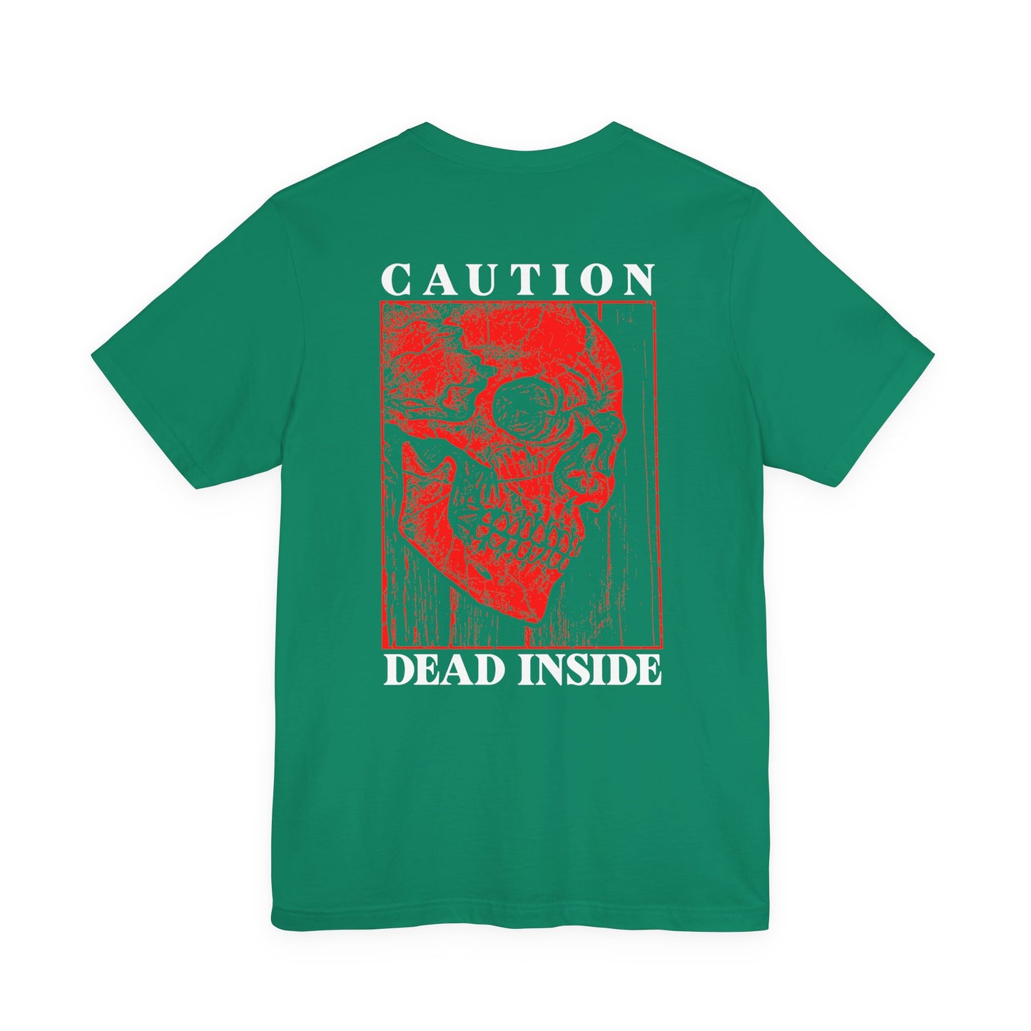 Caution Dead Inside Red Skull Horror T-Shirt