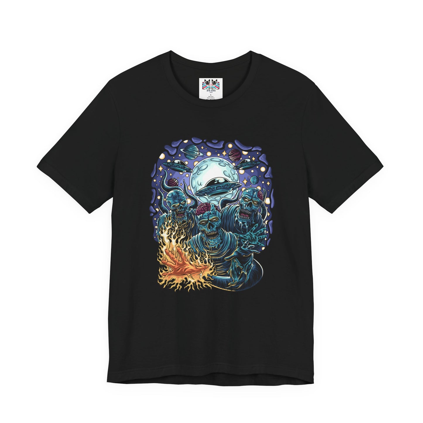 Cosmic Zombies vs Deep Sea Cthulhu Horror T-Shirt