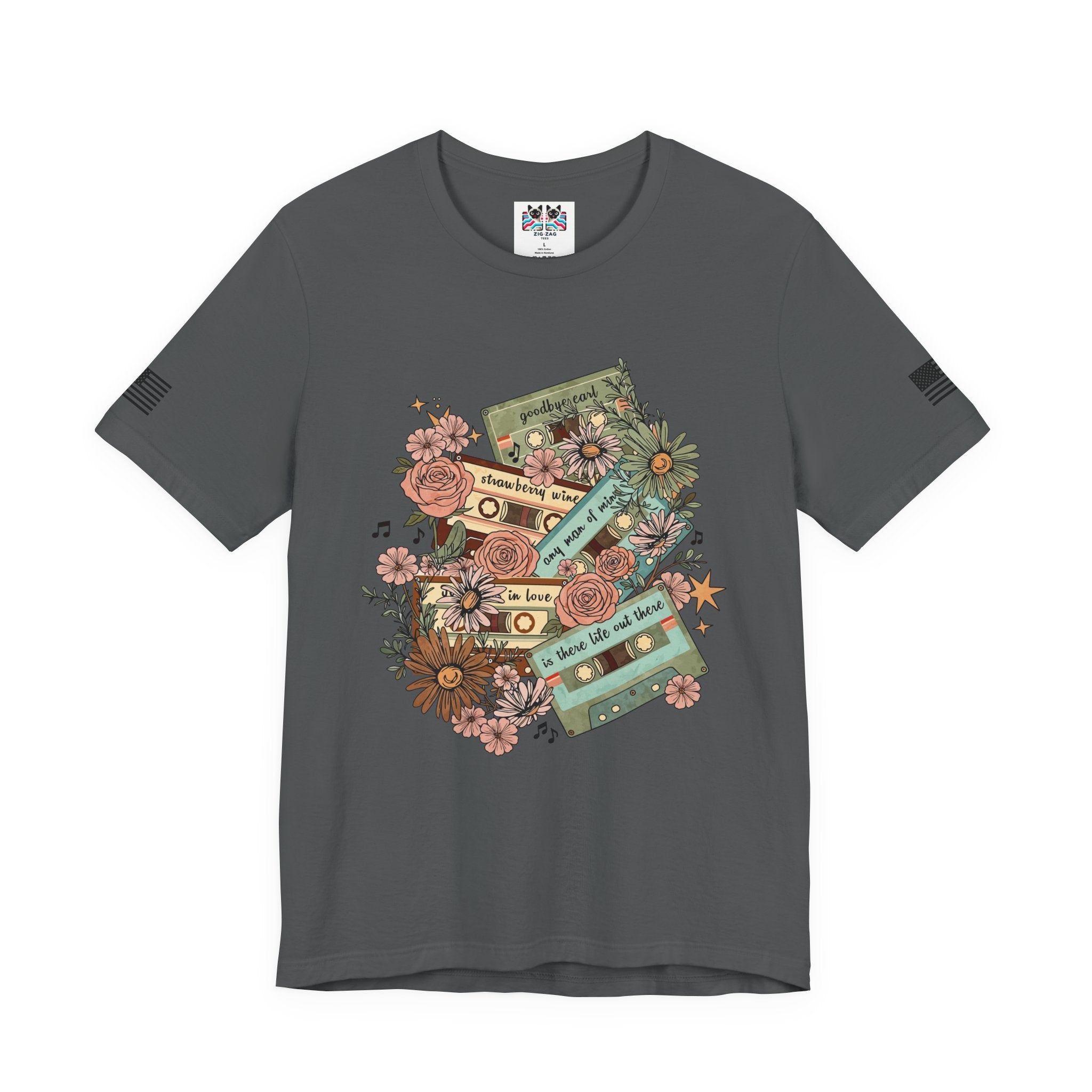 Country Music Cassette Tapes T-Shirt – Retro Floral Classic Country Songs Graphic Tee