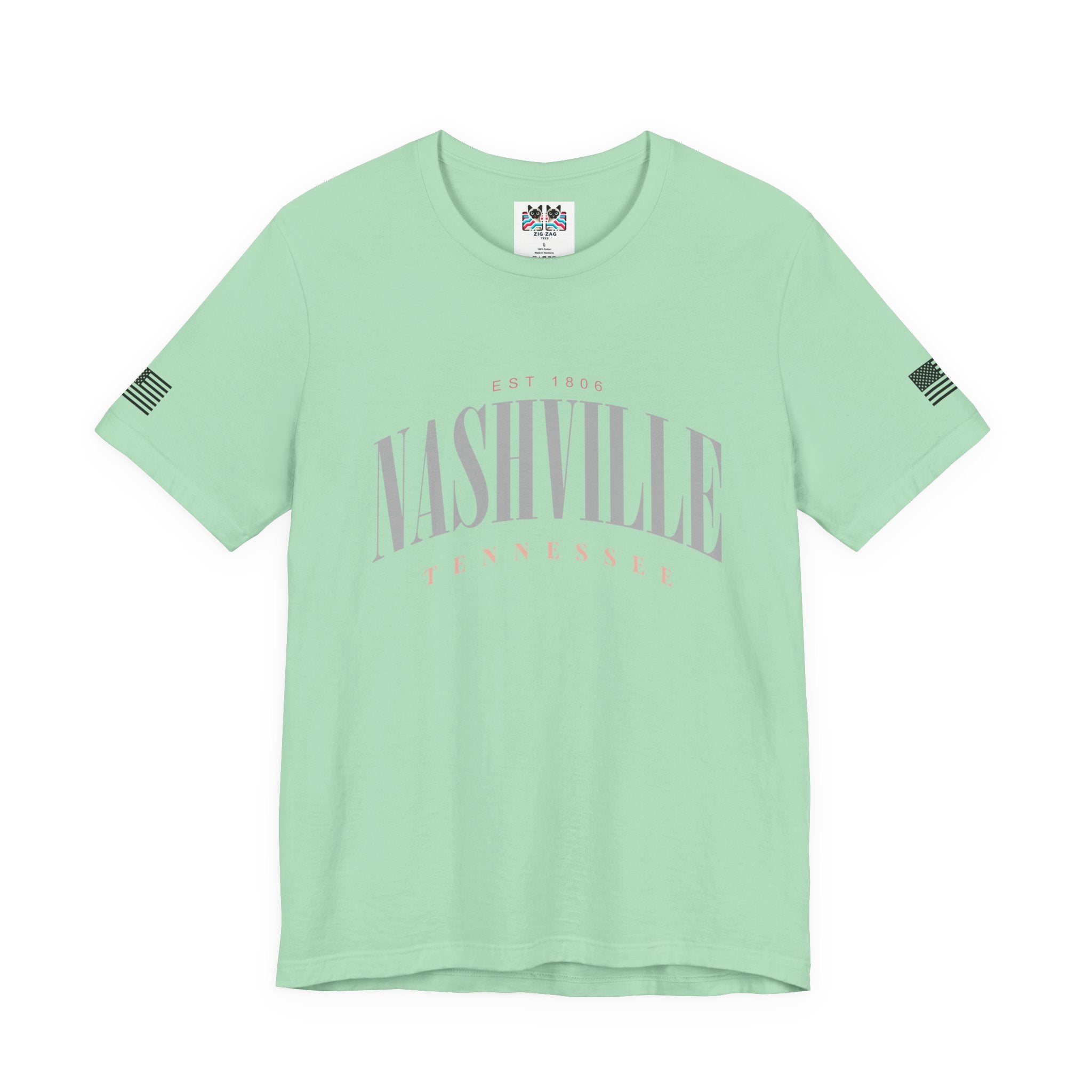 Nashville Tennessee EST 1806 T-Shirt – Faded Soft Arch Typography Tee
