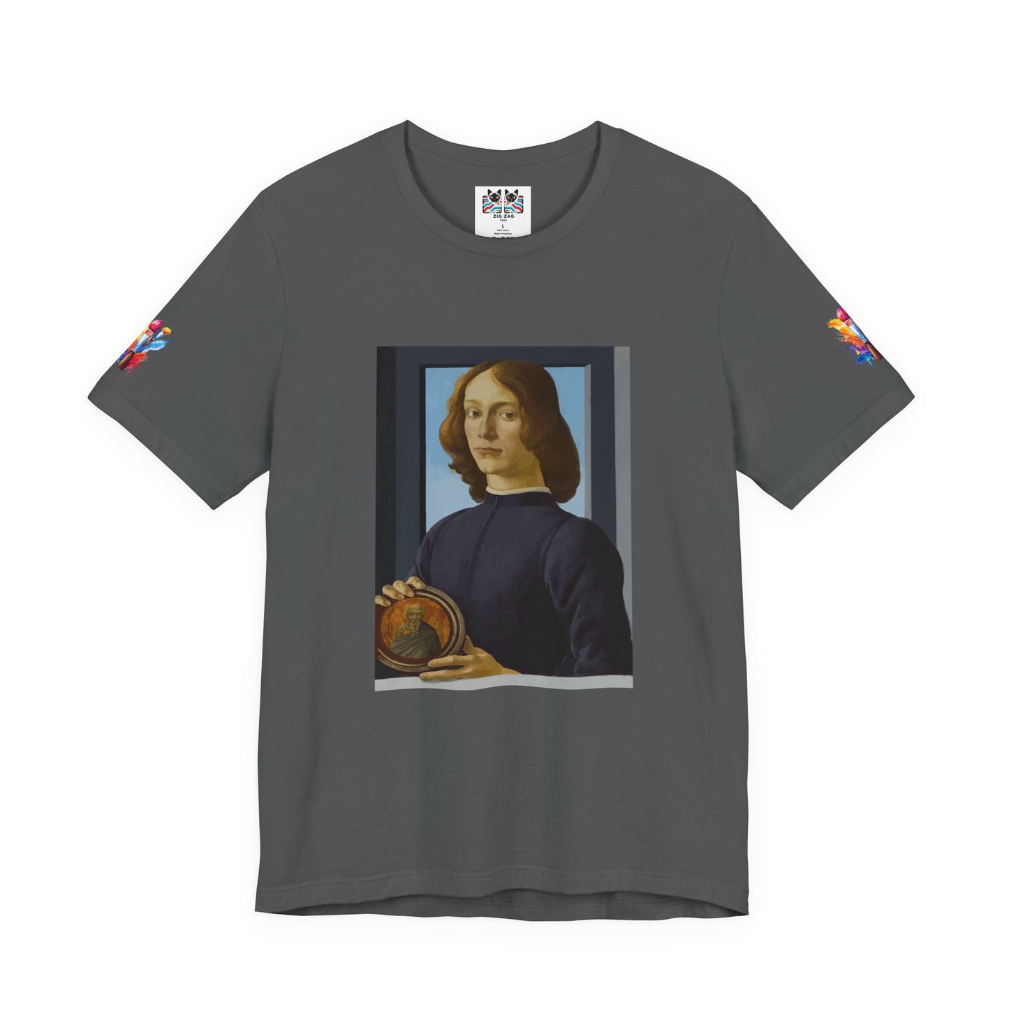 Renaissance Portrait Art T-Shirt – Italian Master Painting with Medallion Graphic Tee