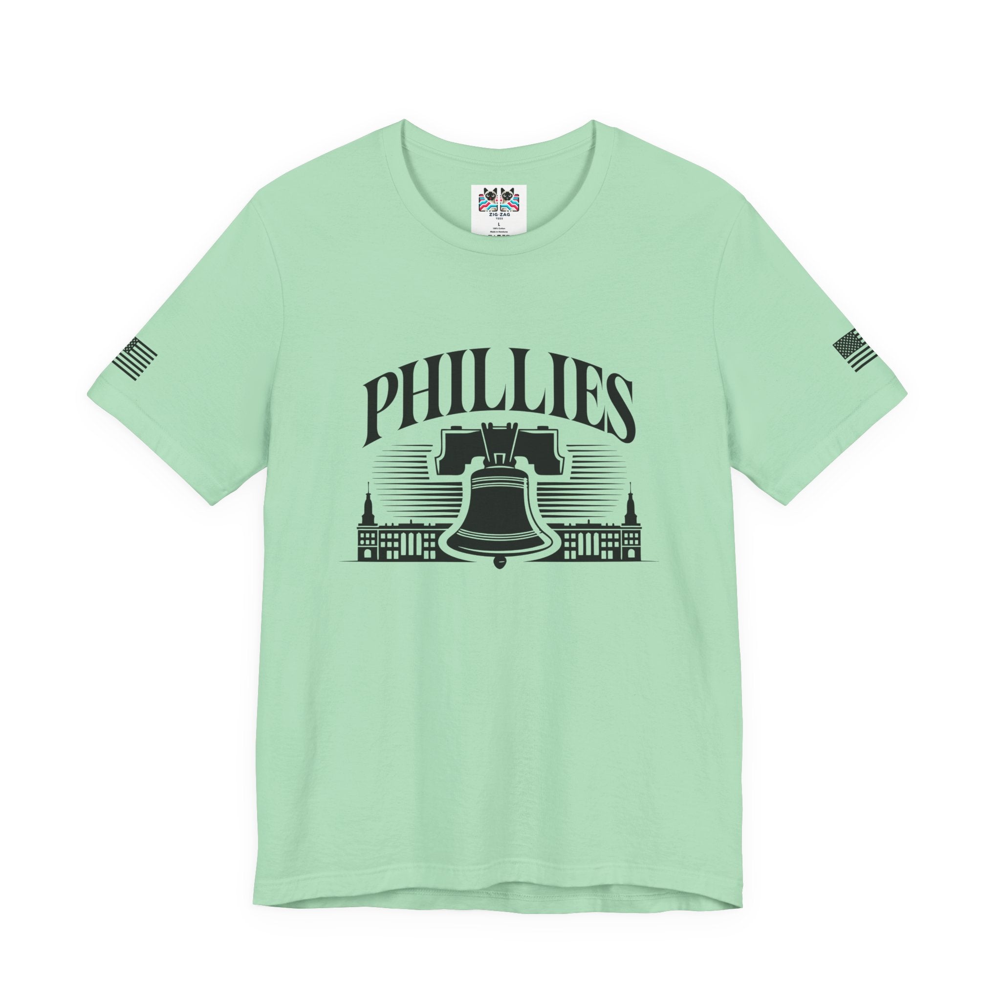 Phillies T-Shirt – Liberty Bell Philadelphia Skyline Arch Graphic Tee