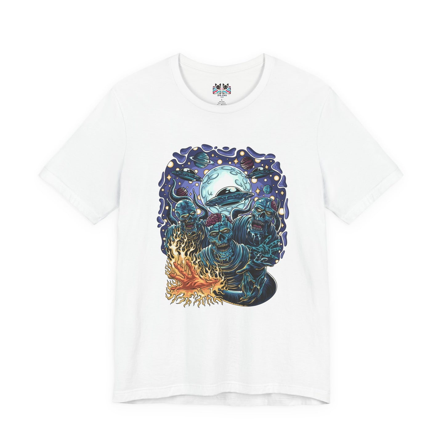 Cosmic Zombies vs Deep Sea Cthulhu Horror T-Shirt