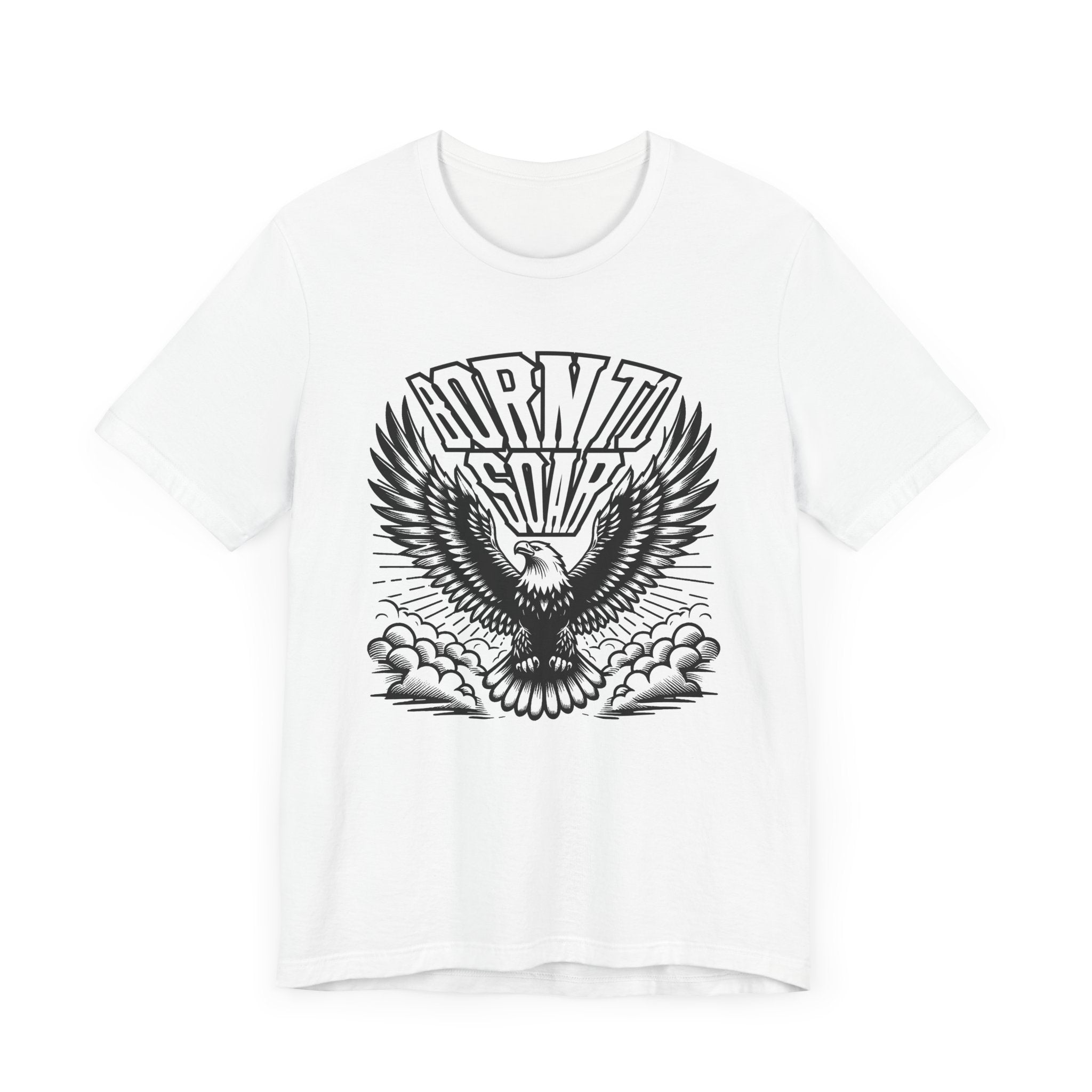 Born to Soar | Eagle with Wide Open Wings Above the Clouds T-Shirt