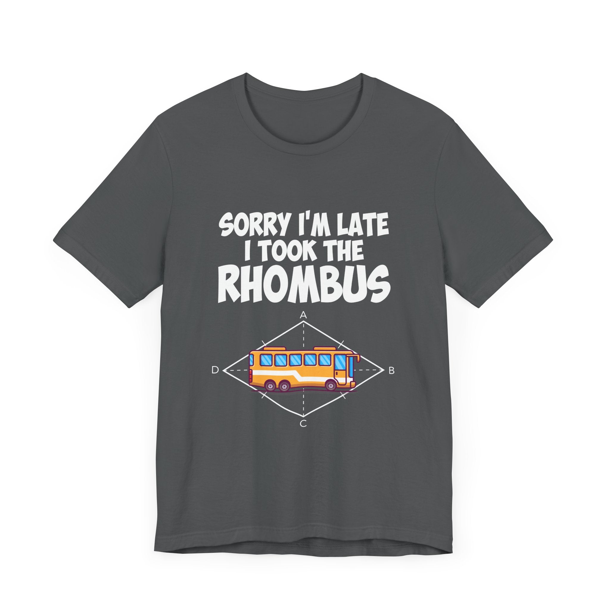 Math Joke Shirt – I Took the Rhombus Geometry Bus Graphic