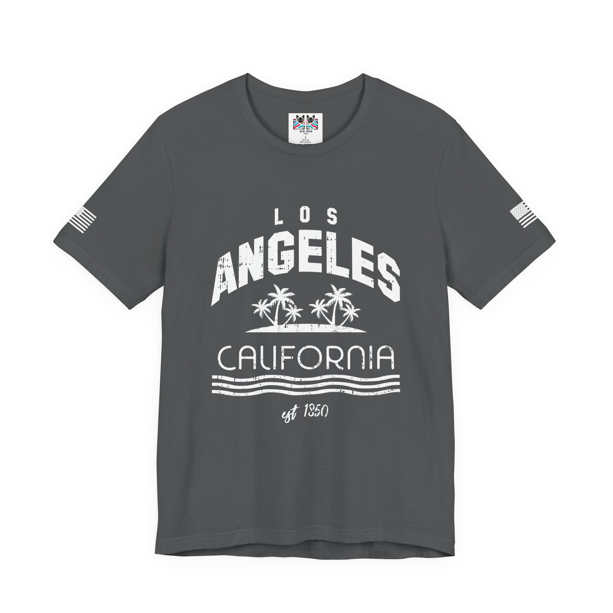 Los Angeles California Since 1850 Graphic T-Shirt – Retro Palm Tree Sunset Tee