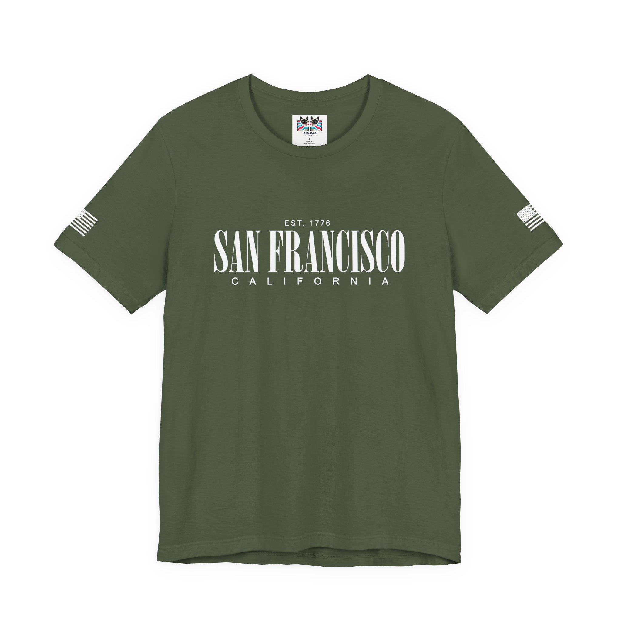 San Francisco California EST 1776 T-Shirt – Clean Serif Minimalist Typography Tee