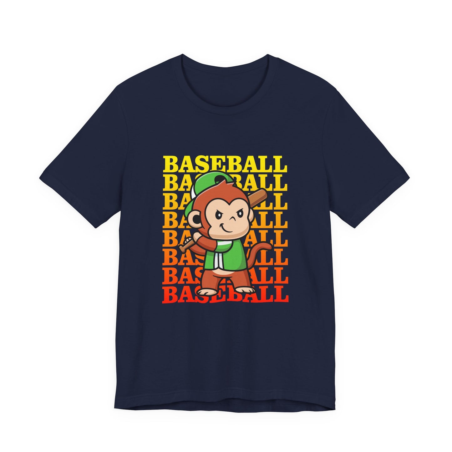 Baseball tshirt - Baseball Monkey Player Tshirt Large Graphic Monkey Baseball Player with Baseball Text Background