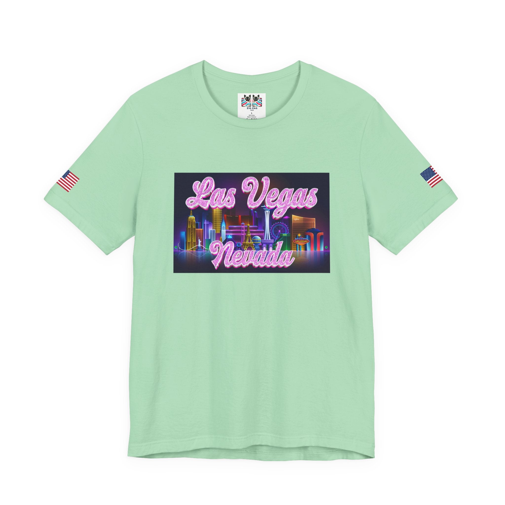 Las Vegas Nevada Neon Skyline T-Shirt – Glowing Strip Night Scene Souvenir Tee