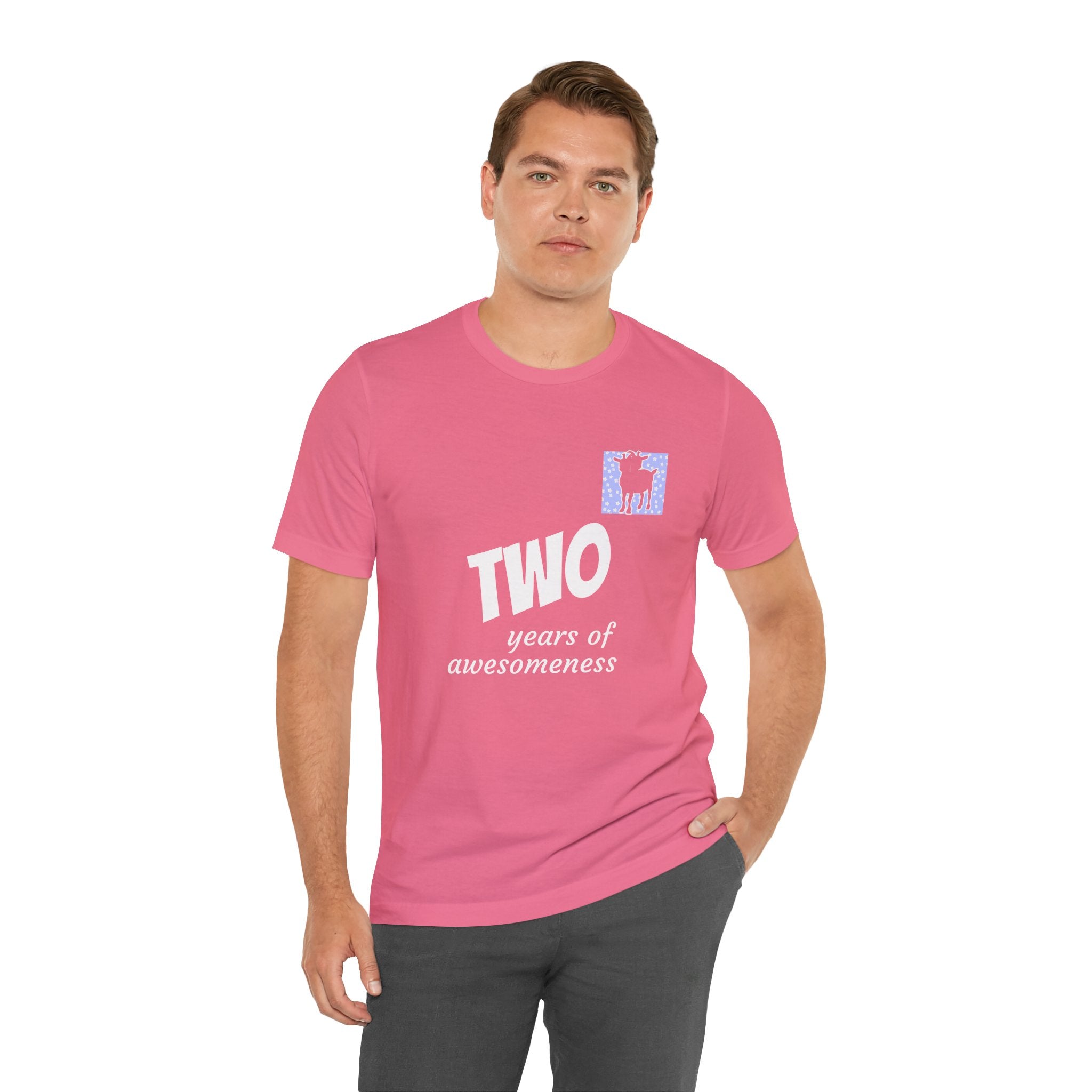 Custom T-Shirt - Double-Headed Goat Outline Graphic T-Shirt