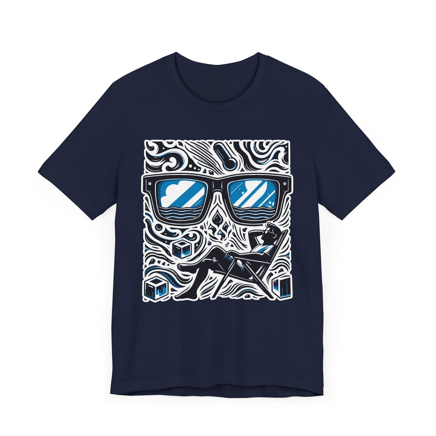 Abstract Relaxation | Man in Chair with Sunglasses Graphic T-Shirt