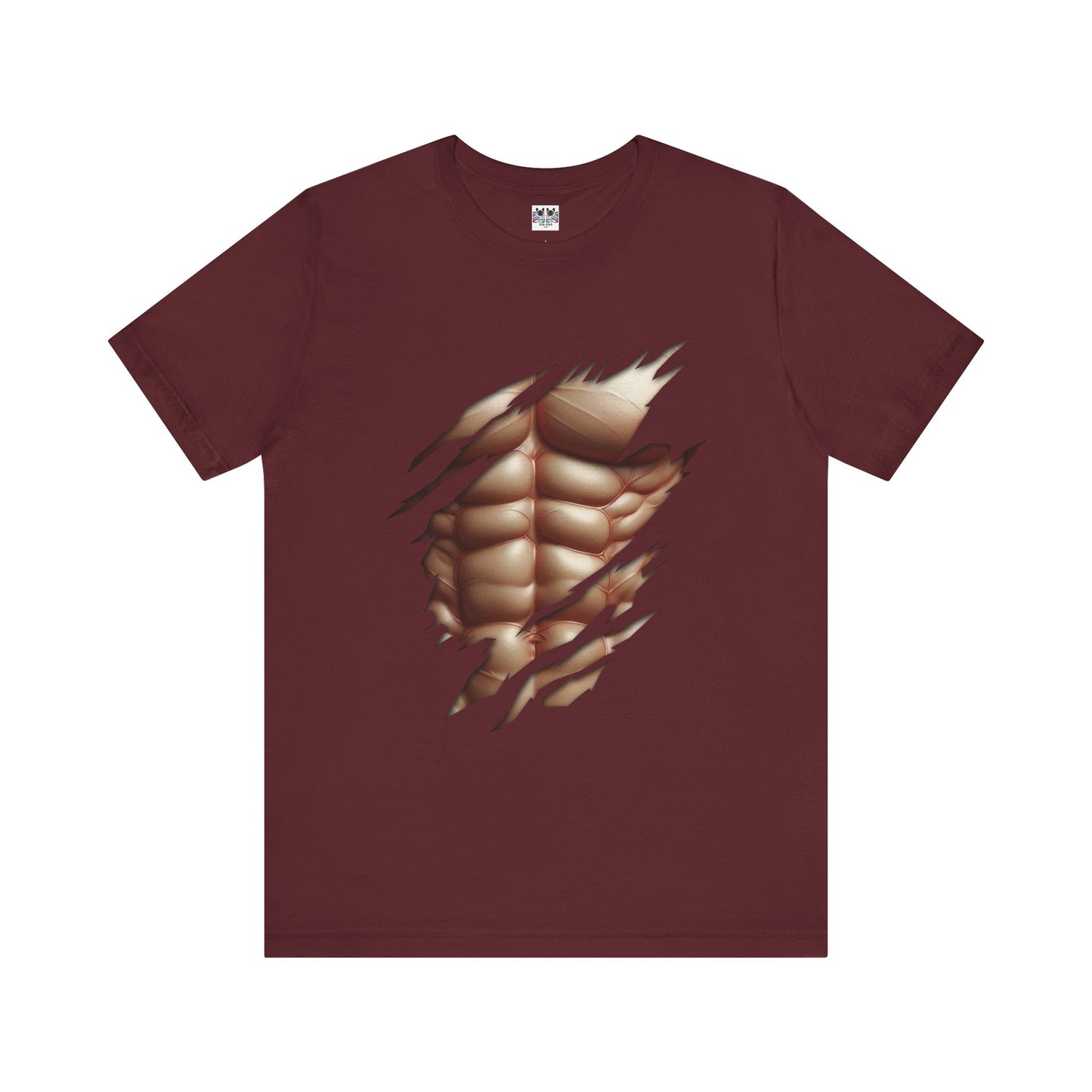 Fake Muscles Ripped Chest Six Pack Abs Funny Costume T-Shirt