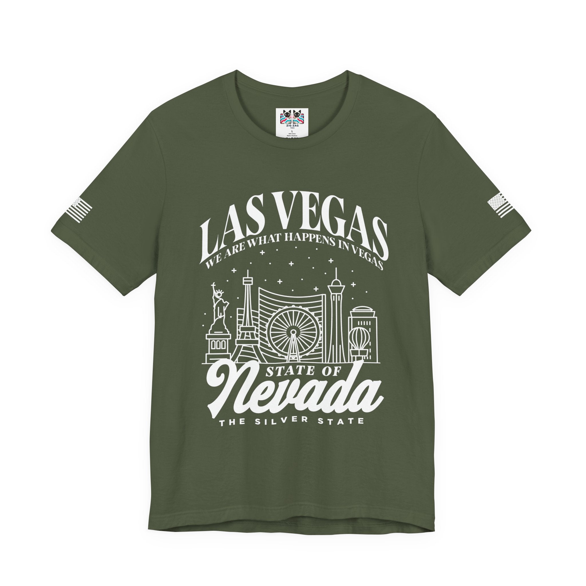 Las Vegas State of Nevada T-Shirt – Vegas Skyline Silver State Souvenir Tee