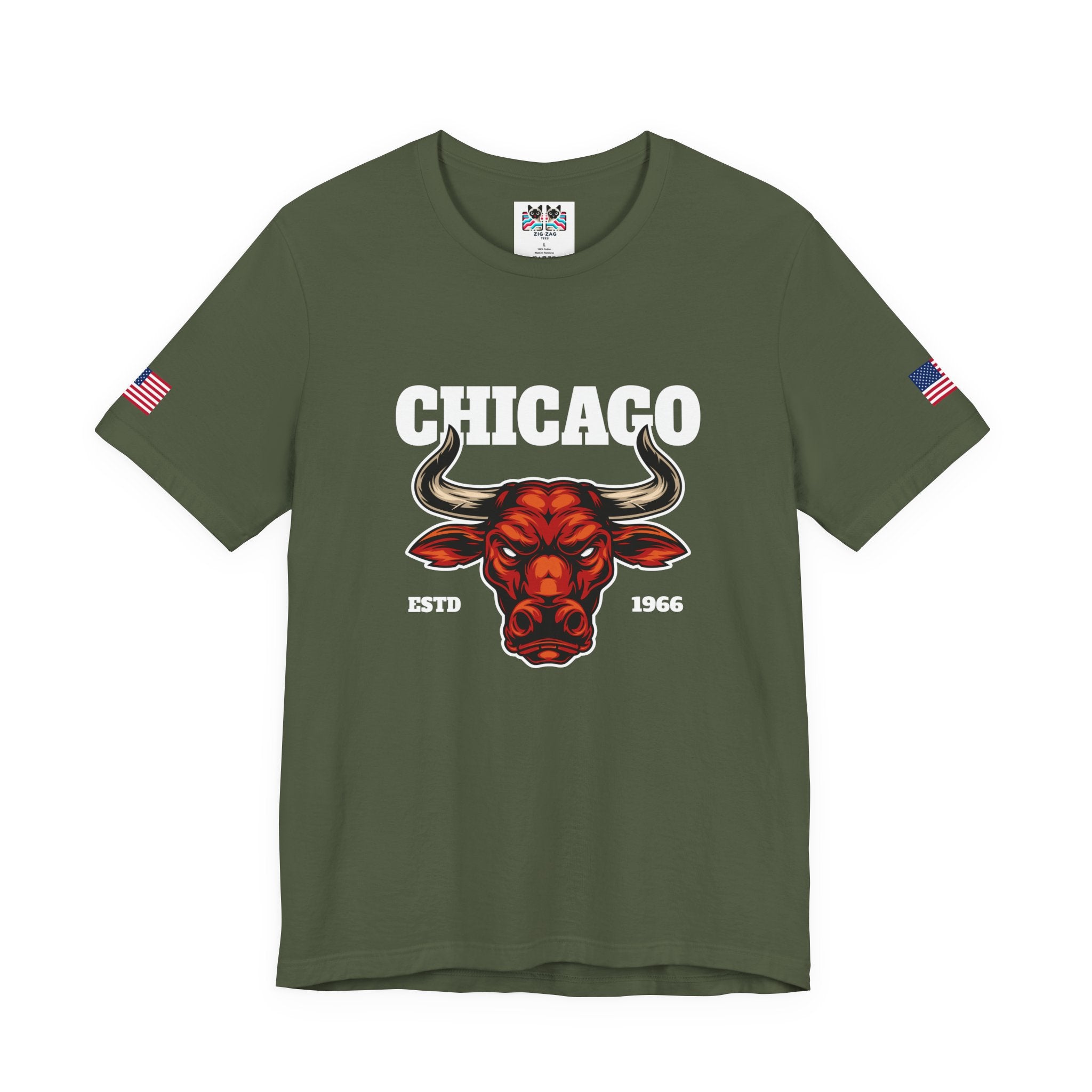 Chicago Bulls T-Shirt - Red Bull Mascot Est 1966 Sports Team Pride Design