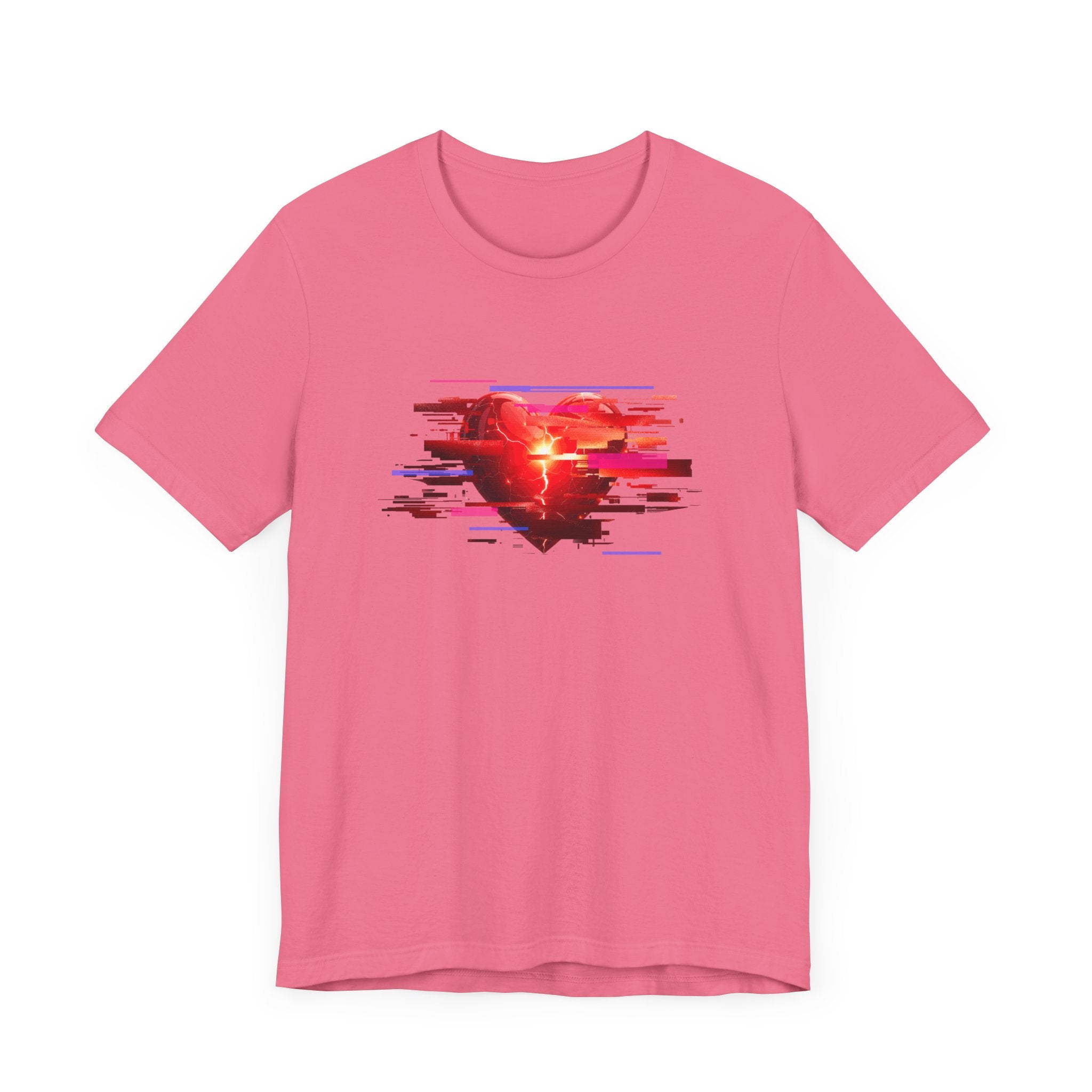Glitch Heart – Modern Art Heart with Color Patch Rectangles Graphic T-Shirt
