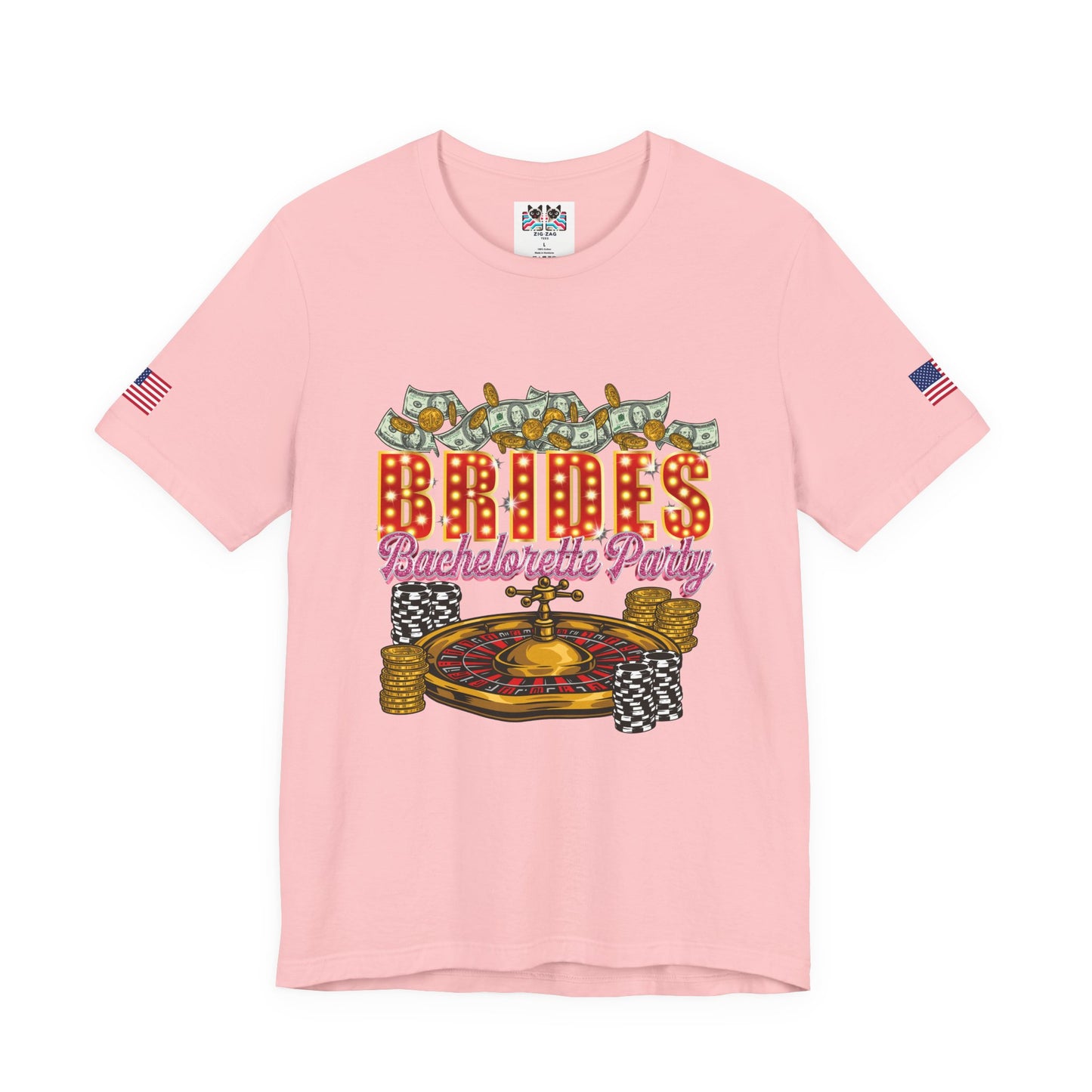 Brides Bachelorette Party Las Vegas T-Shirt - Vegas Casino Money Roulette Girls Trip