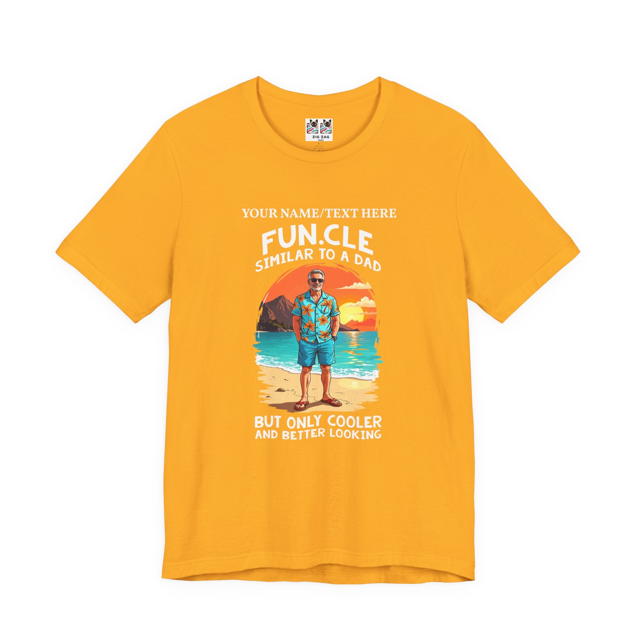 Custom T-Shirt - FUN.CLE Beach Sunset T-Shirt – Cool Uncle Beach Graphic with Funny Quote