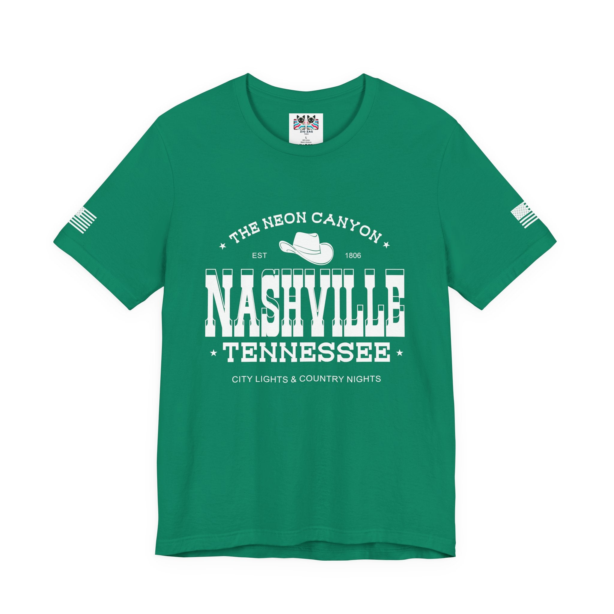 Nashville Tennessee T-Shirt – The Neon Canyon EST 1806 City Lights & Country Nights Graphic Tee