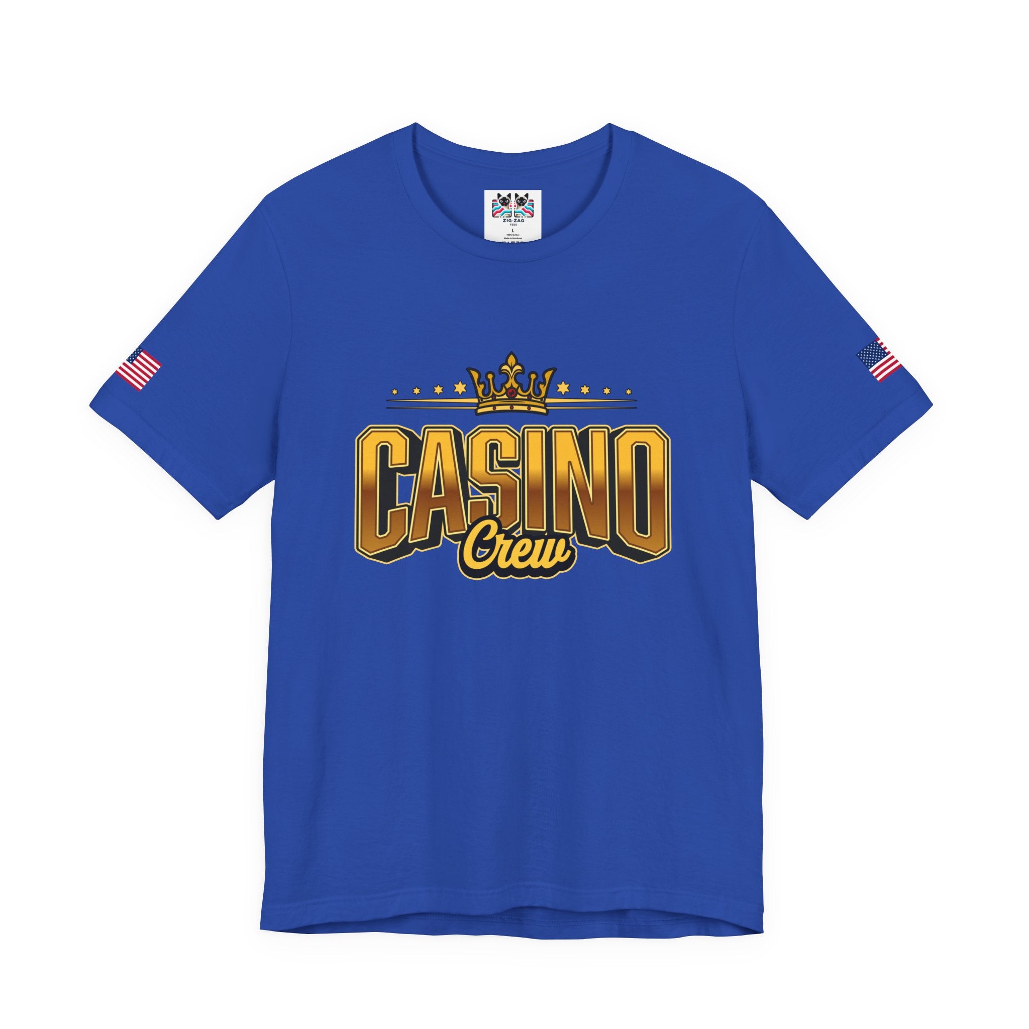 Casino Crew T-Shirt – Gold Crown Bold Typography Vegas Group Matching Tee