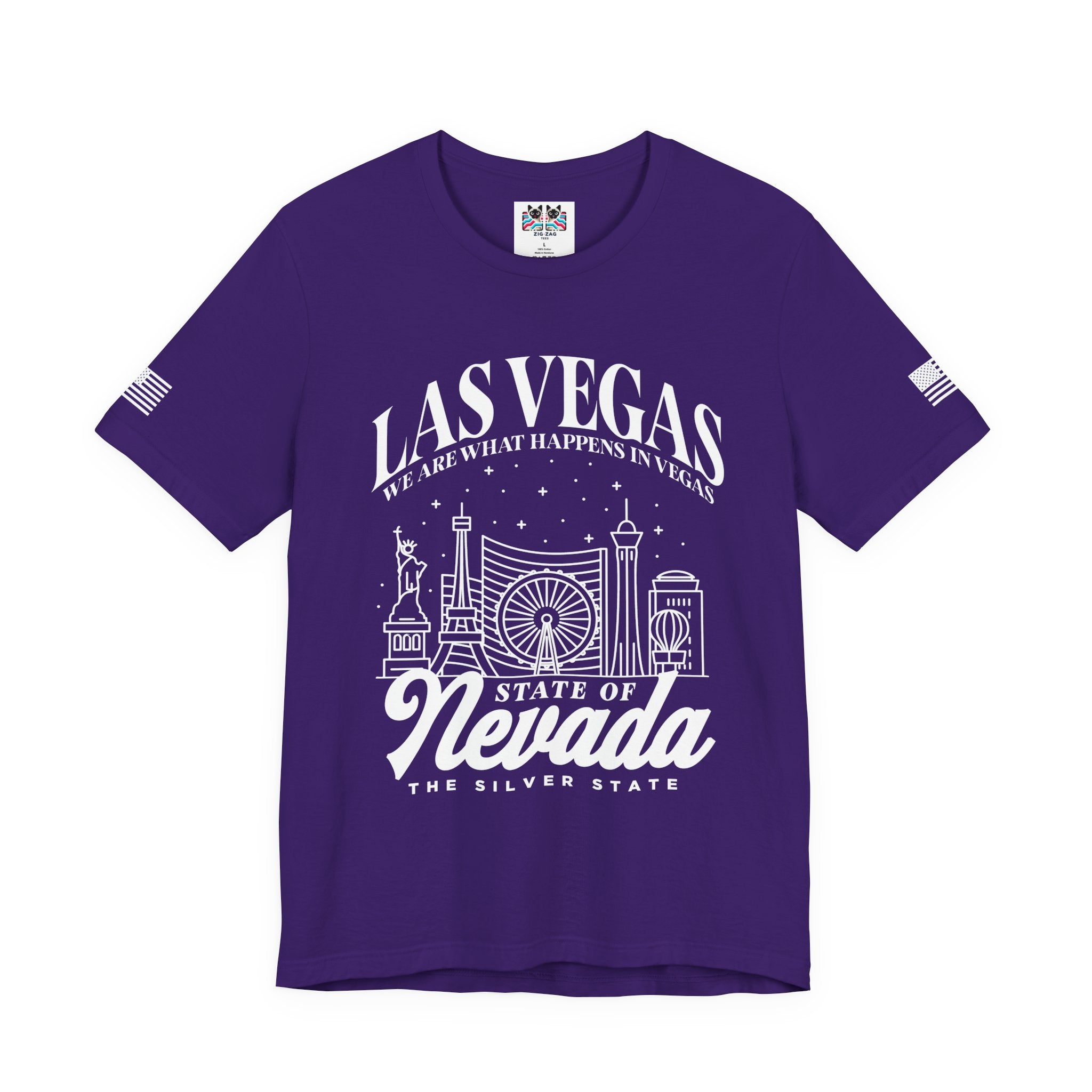 Las Vegas State of Nevada T-Shirt – Vegas Skyline Silver State Souvenir Tee