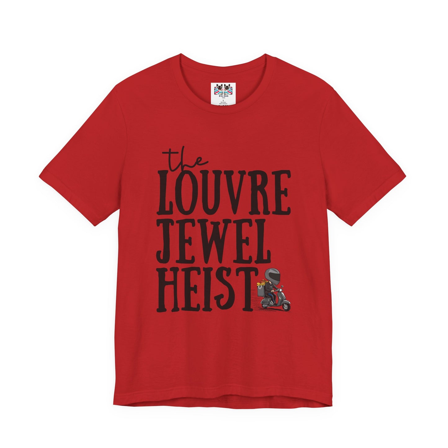 The Louvre Jewel Heist – Paris Heist Humor [Black Text] T-Shirt