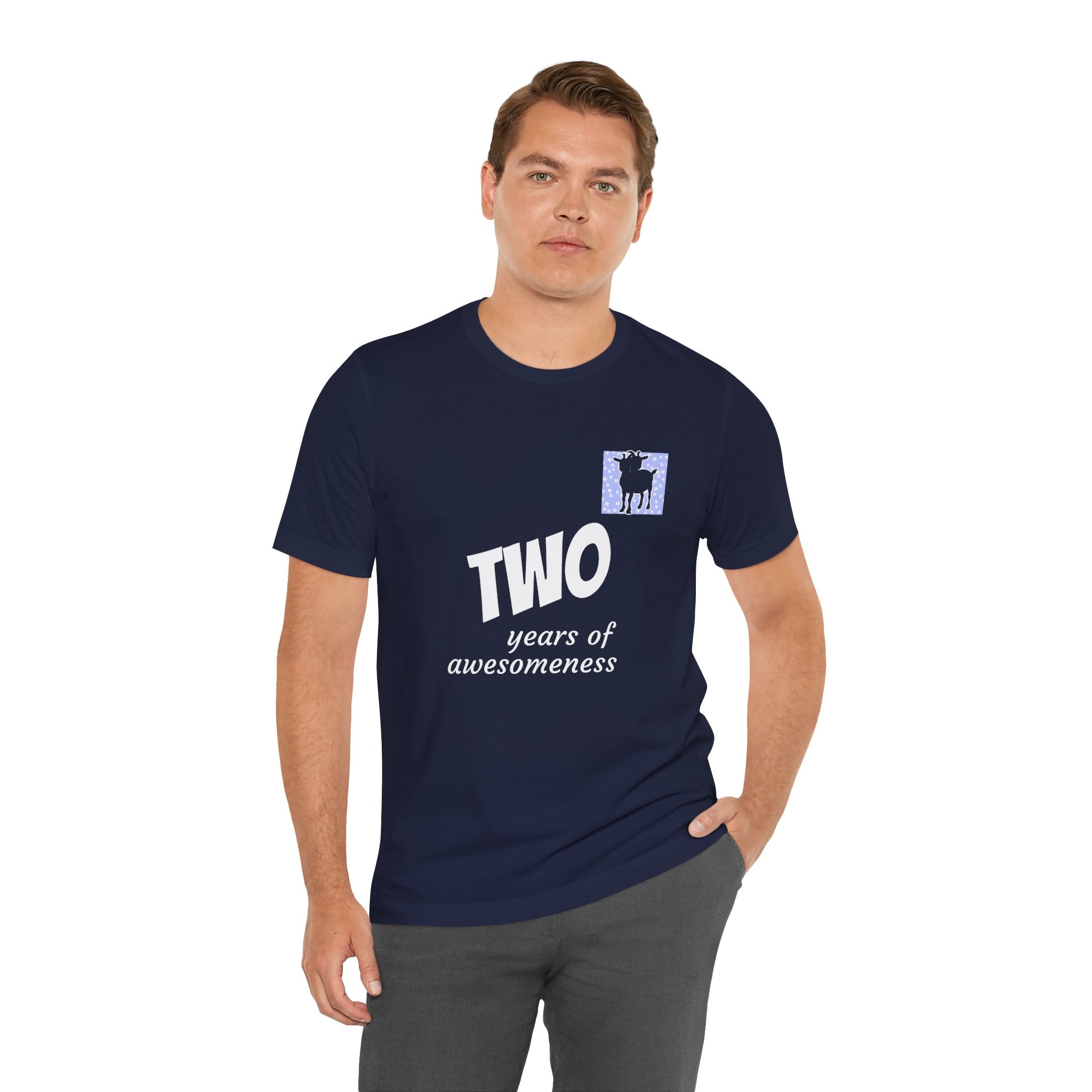 Custom T-Shirt - Double-Headed Goat Outline Graphic T-Shirt