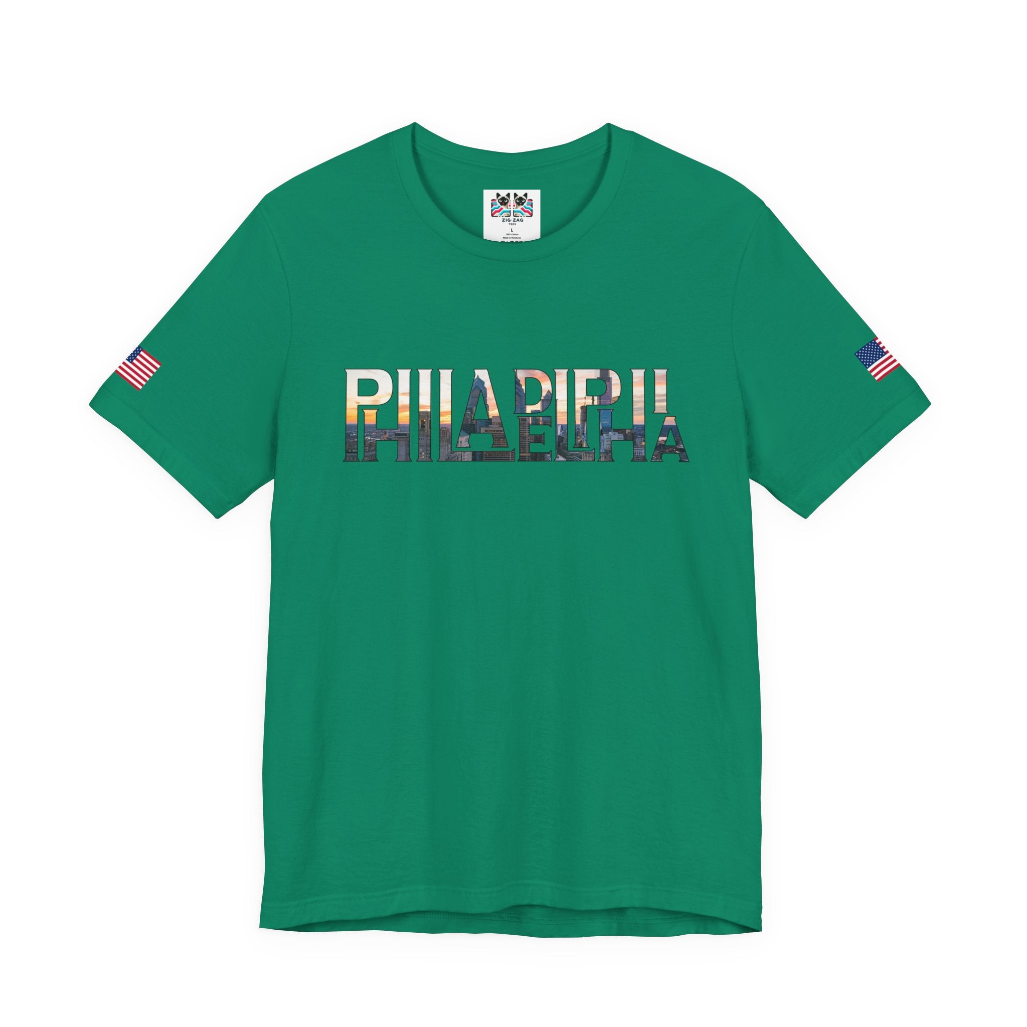 Philadelphia City Skyline Typography T-Shirt | Philly Cityscape Graphic Tee | Philadelphia Travel Souvenir Shirt