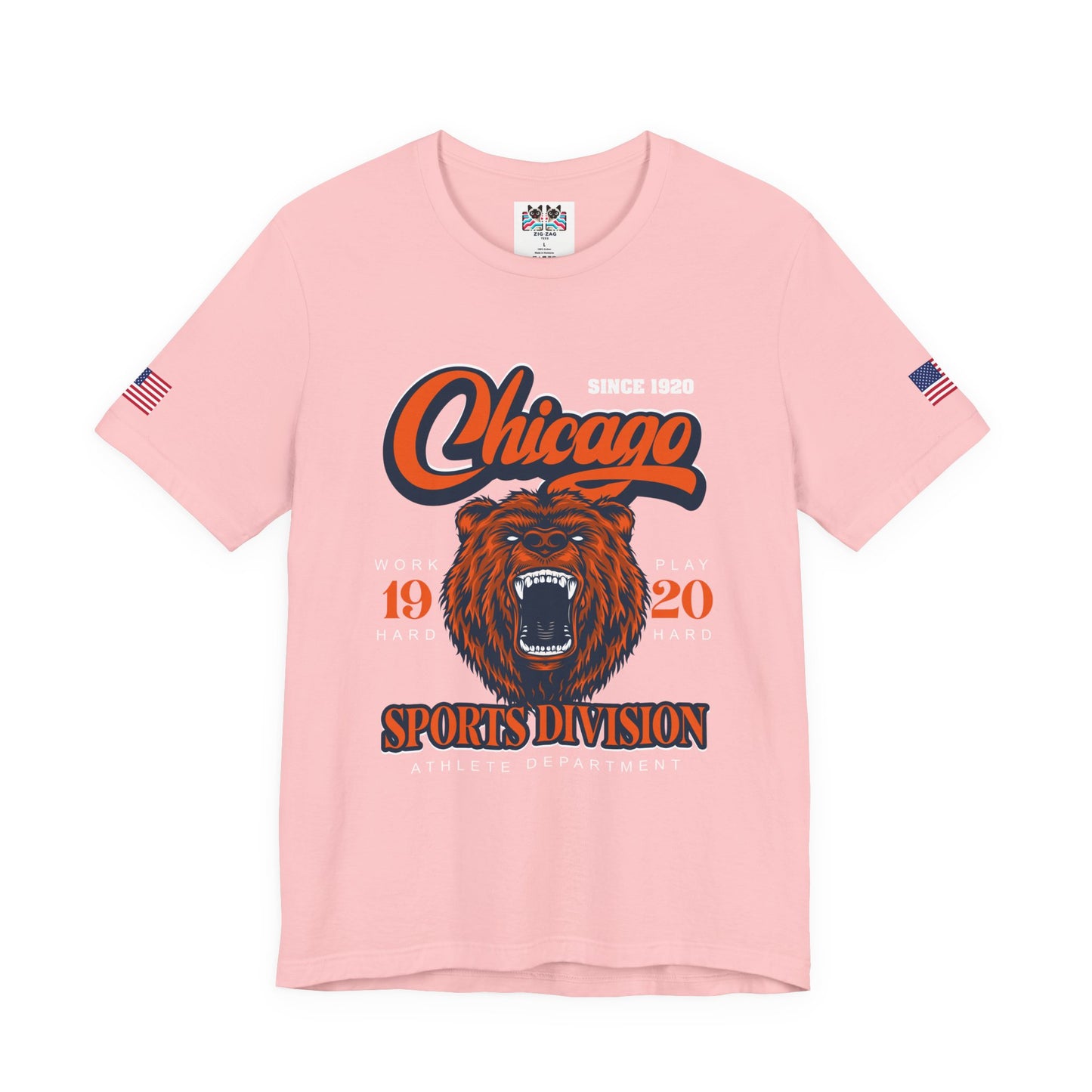 Chicago Sports Division T-Shirt - Since 1920 Bear Mascot Work Hard Play Hard