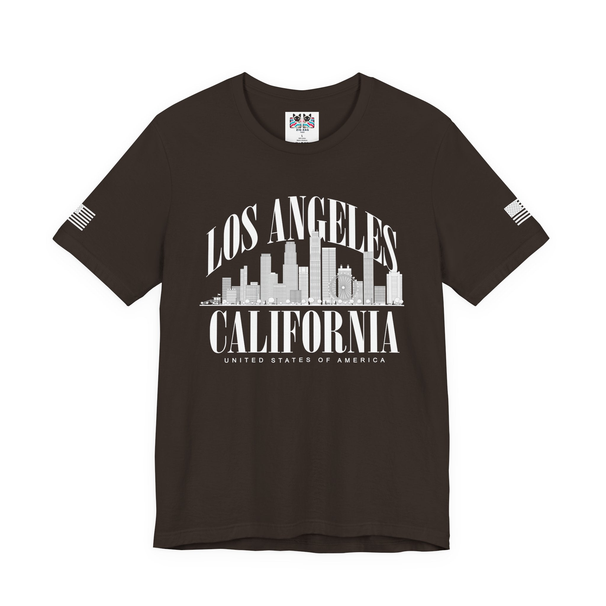 Los Angeles California USA T-Shirt – Arch Typography Skyline United States Tee