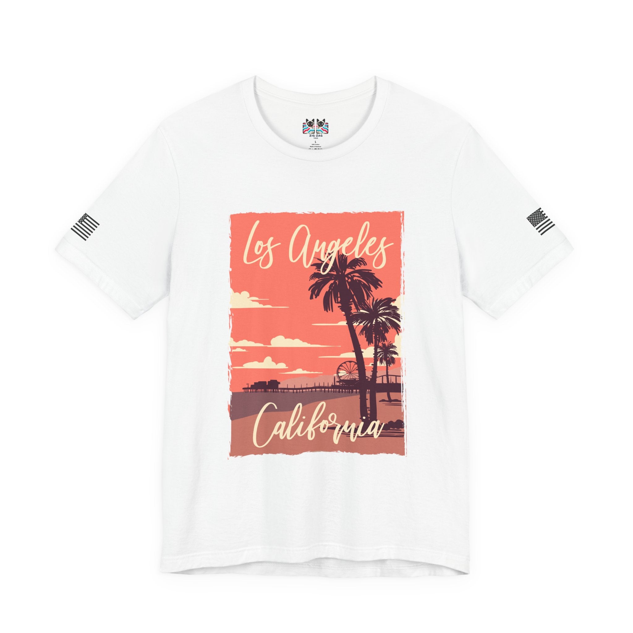 Los Angeles California EST 1850 T-Shirt – Retro Palm Tree Sunset Souvenir Tee
