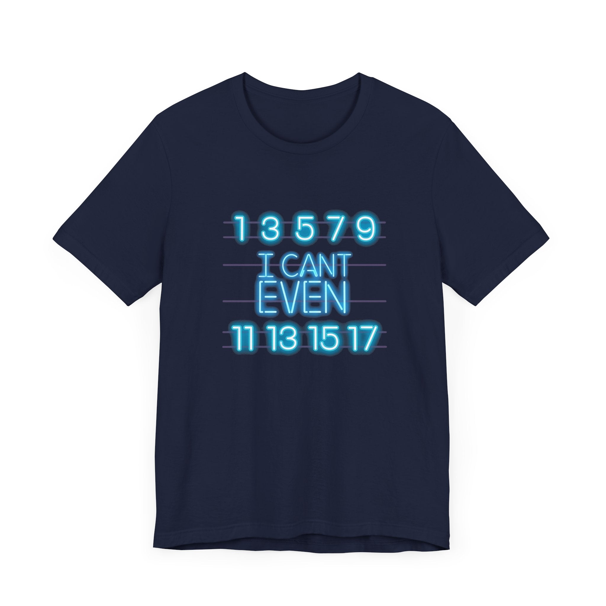 Neon Math Joke Tee – I Can't Even with Odd Numbers