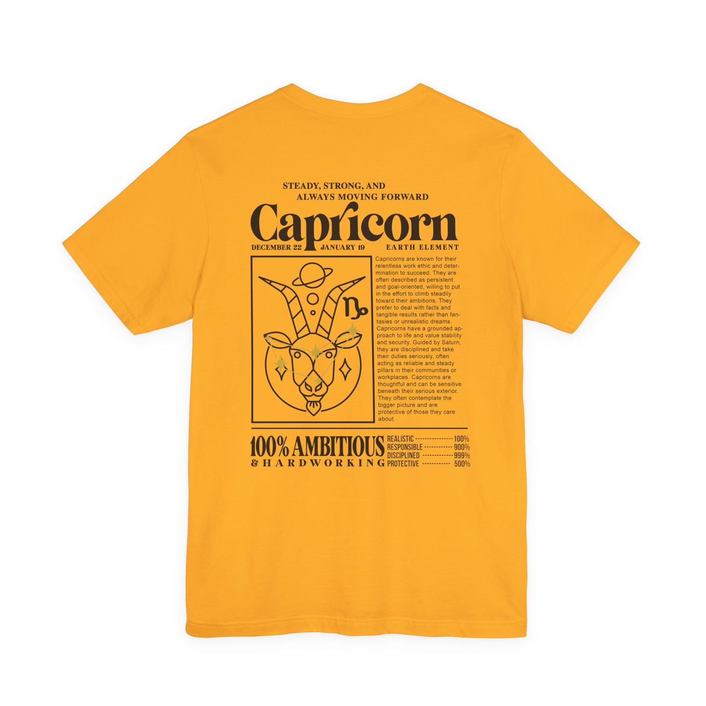 Capricorn Zodiac T-Shirt – Sturdy, Strong and Always Moving Forward Earth Element