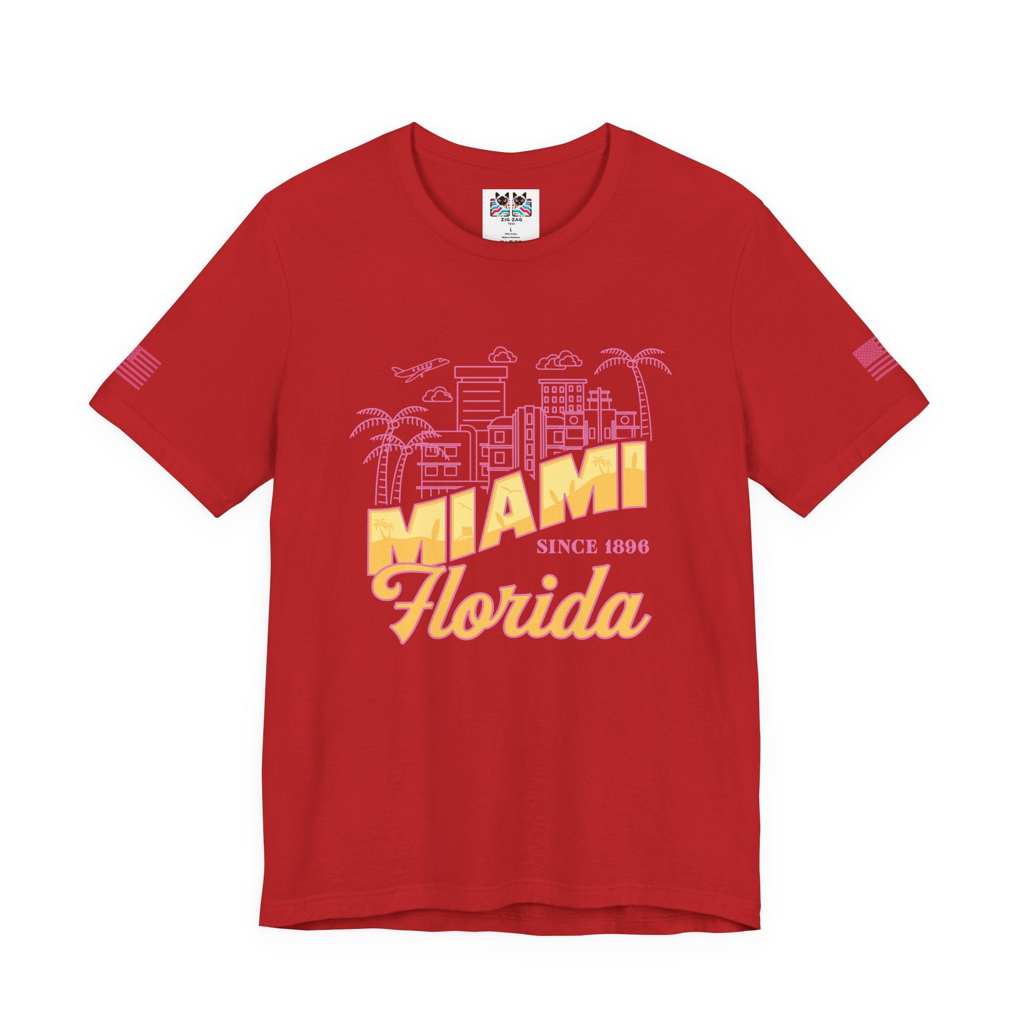 Miami Since 1896 Florida T-Shirt – Art Deco Skyline Line Art Graphic Tee